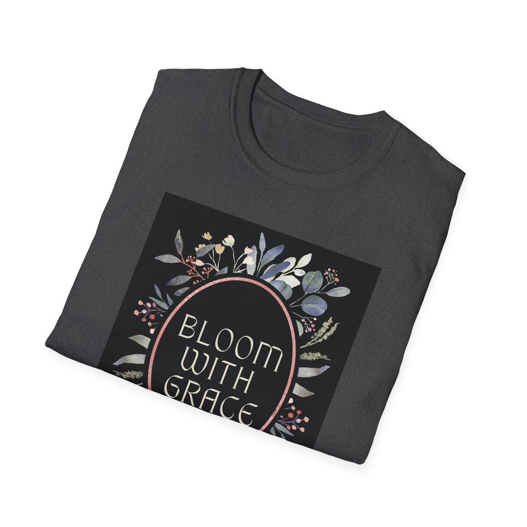 Women's Relaxed Tee - Bloom with Grace Back flowers
