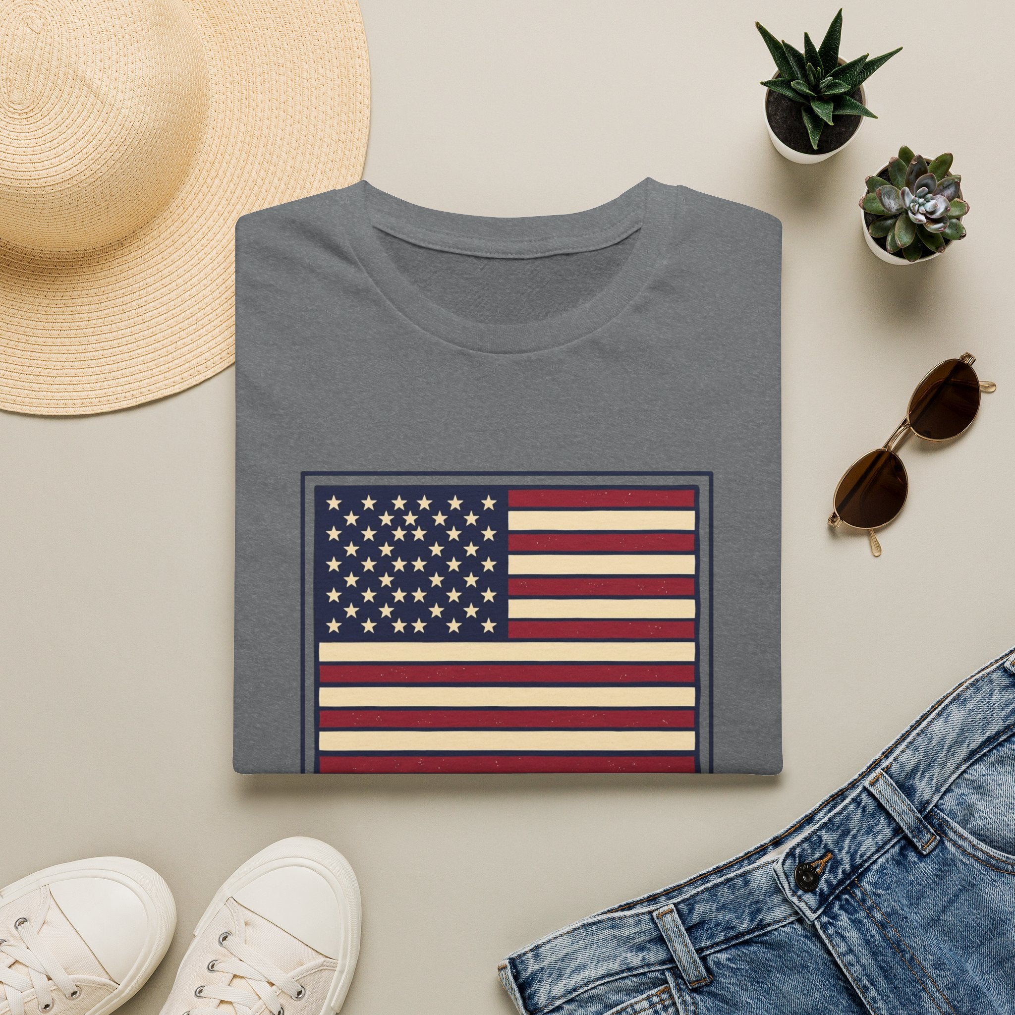 Men and Women - Regular Fit - American Flag and George Washington