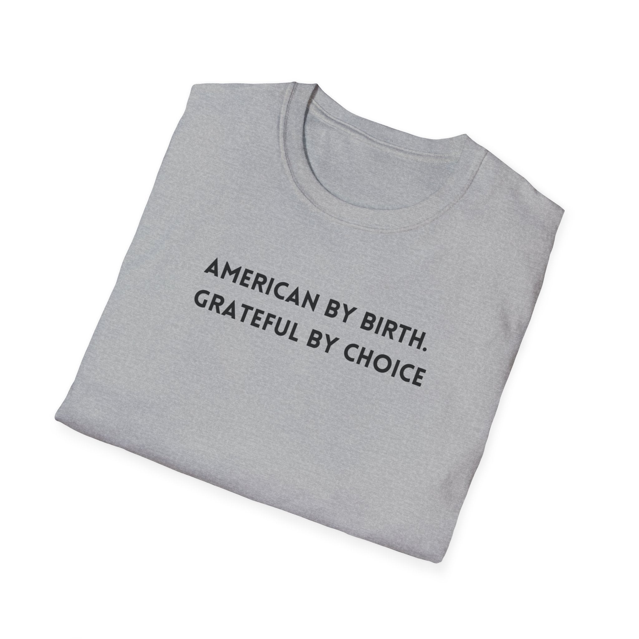 Men's Relaxed Soft Tee - American by birth Grateful by choice