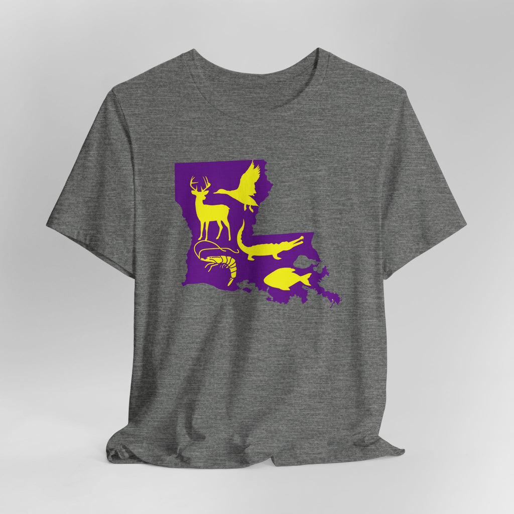 Mens Ultra Soft Jersey Short Sleeve Tee - Hunting Louisiana