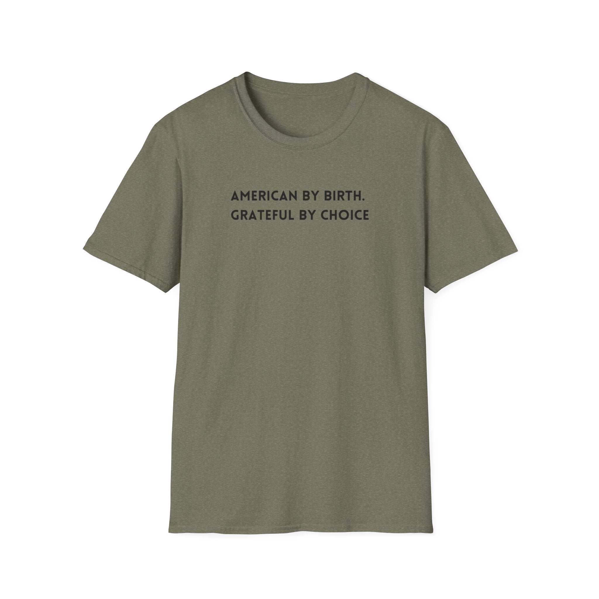 Men's Relaxed Soft Tee - American by birth Grateful by choice
