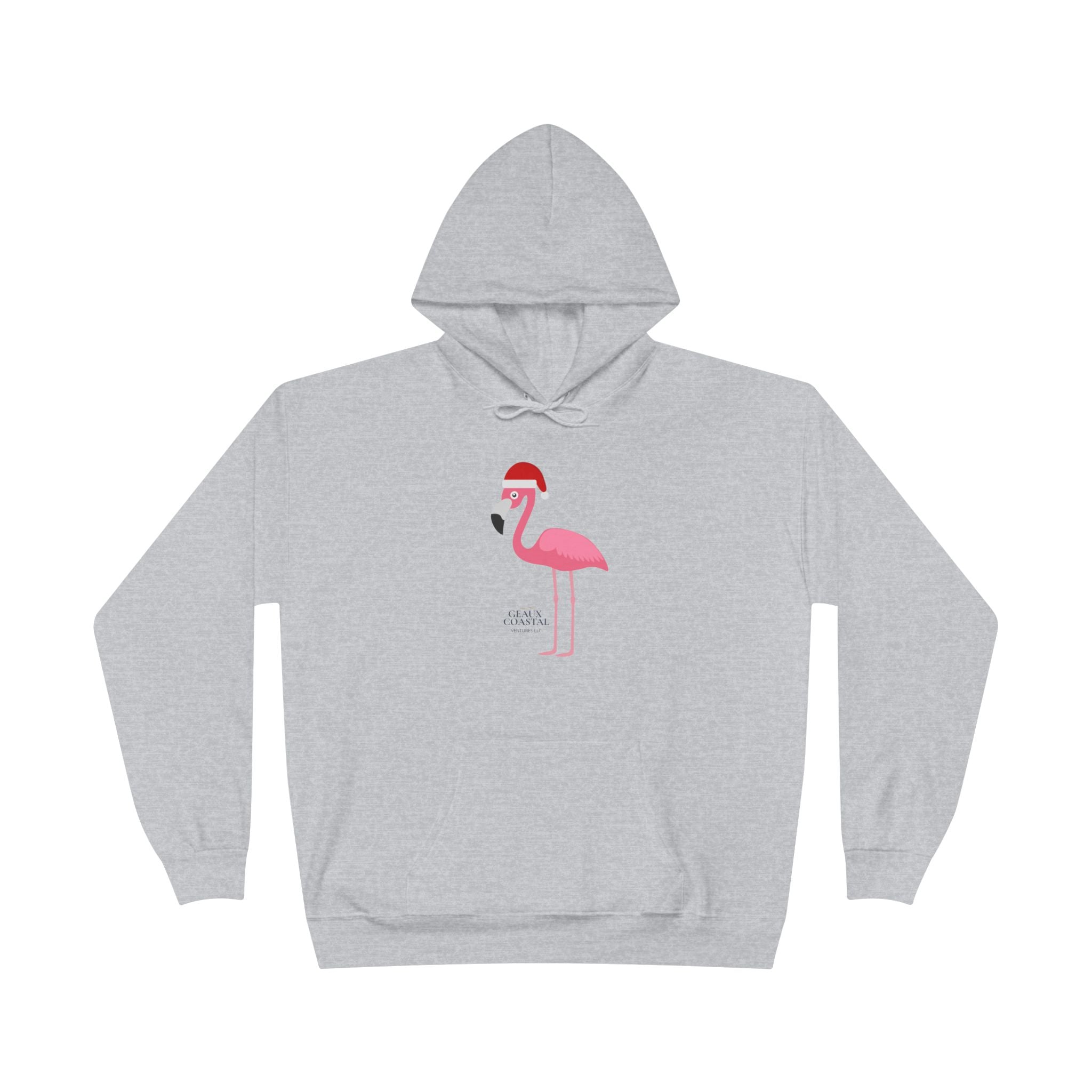 Ladies Hoodie Sweatshirt - Flamingo Cute Santa Christmas - Regular Fit
