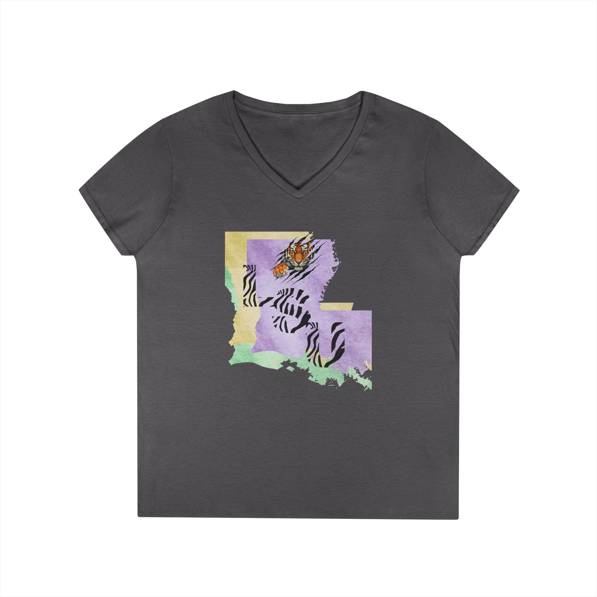 Ladies' V-Neck T-Shirt - Fitted   LSU Tigers