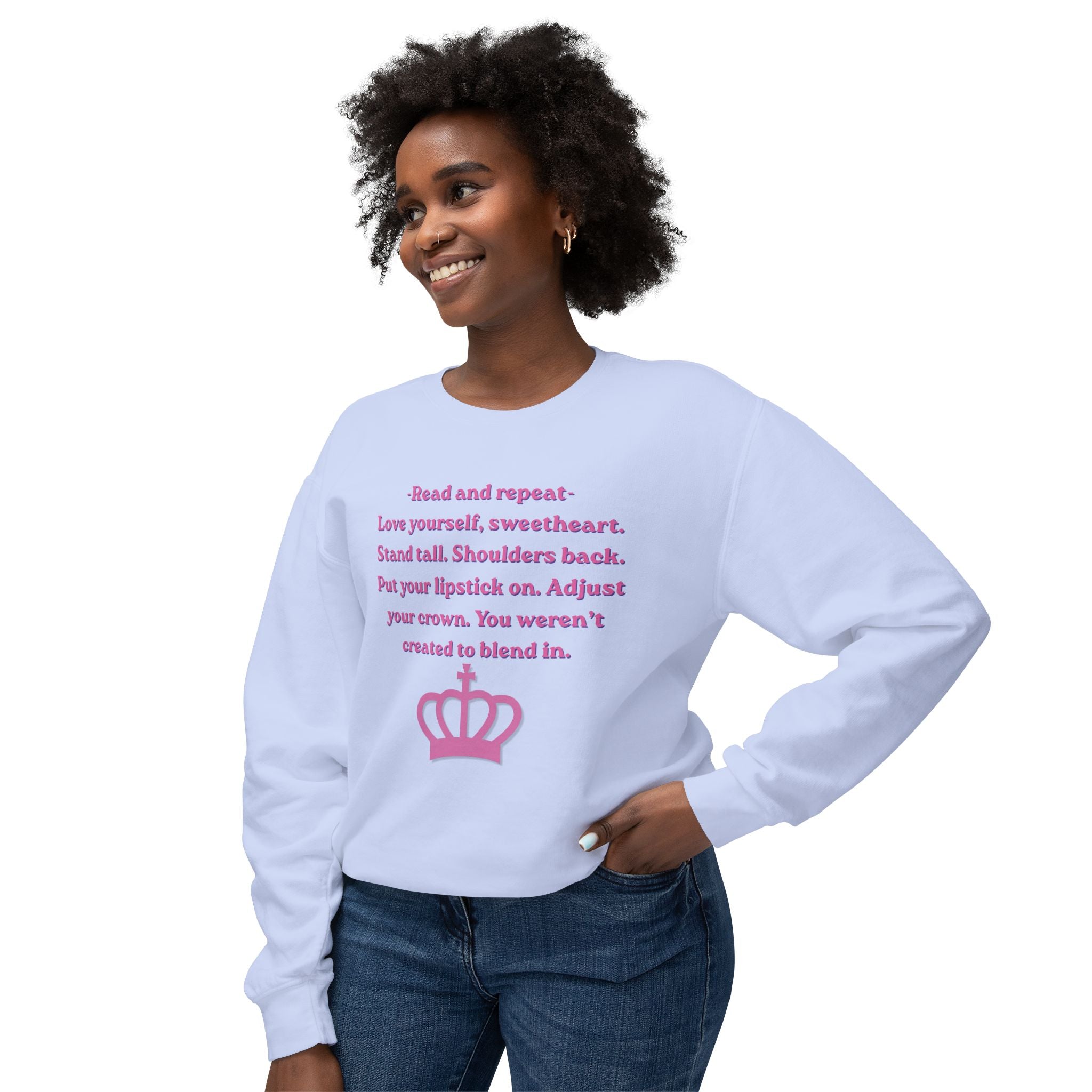 Woman's Lightweight Crewneck Sweatshirt - Soft and Relaxed - Adjust your crown