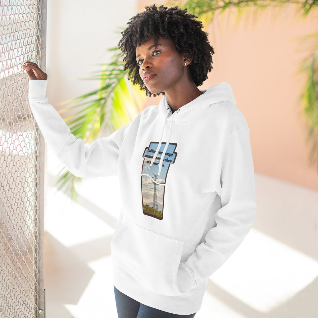 Soft Regular fit Hoodie - Men and Women - Coffee and power lines