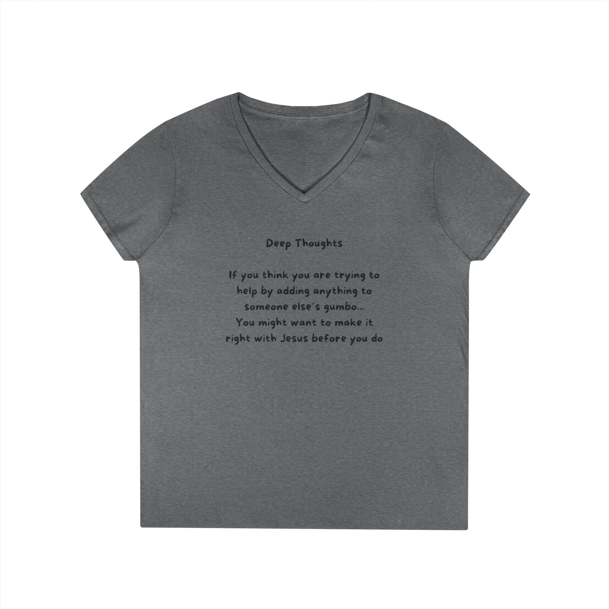 Ladies' V-Neck  Fitted Slim Tee - "Gumbo"