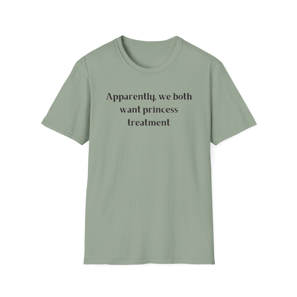 Men and Women Soft Relaxed T Shirt - Apparently We both Want Princess Treatment