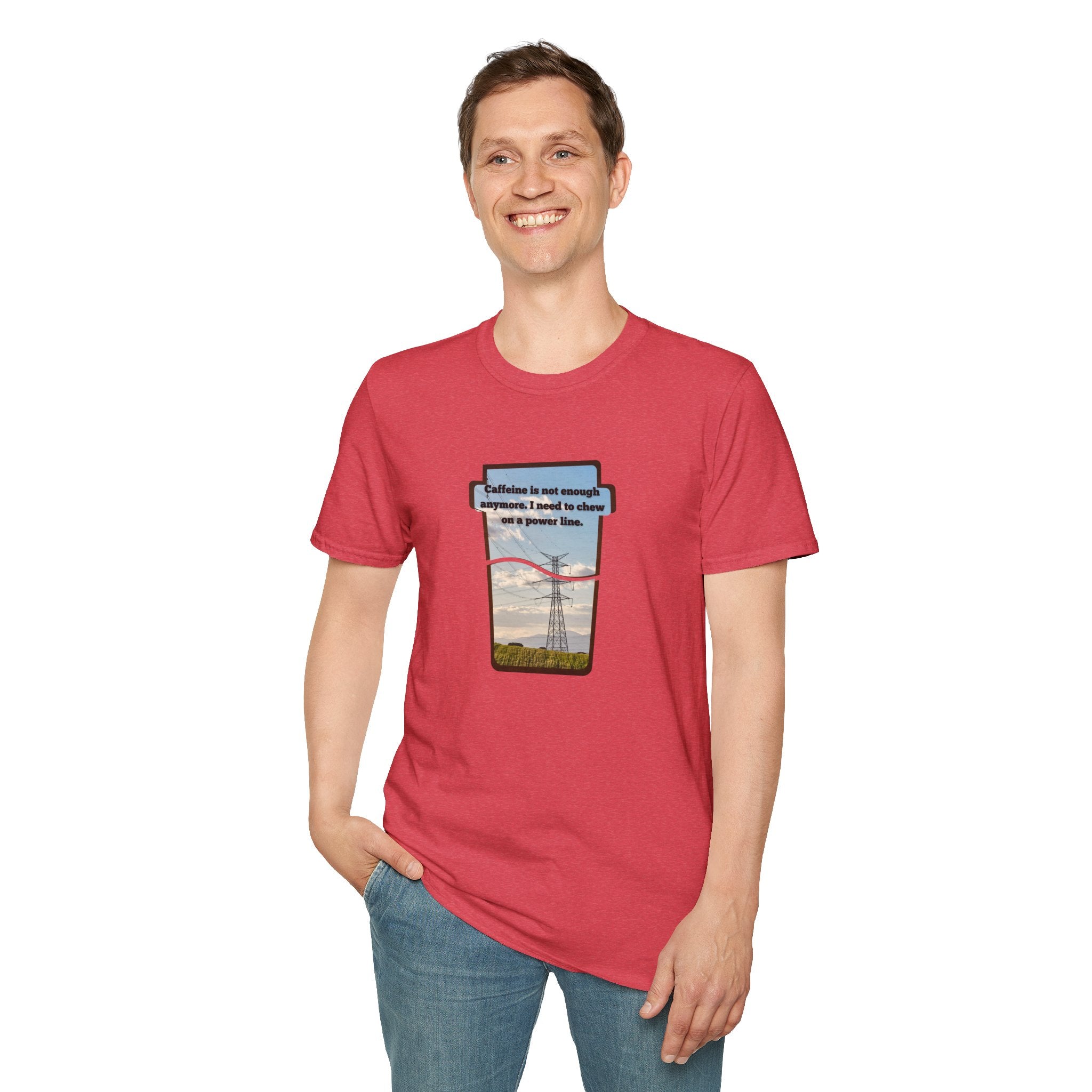 Relaxed Soft T Shirt - Men and Women - Chew on a power line