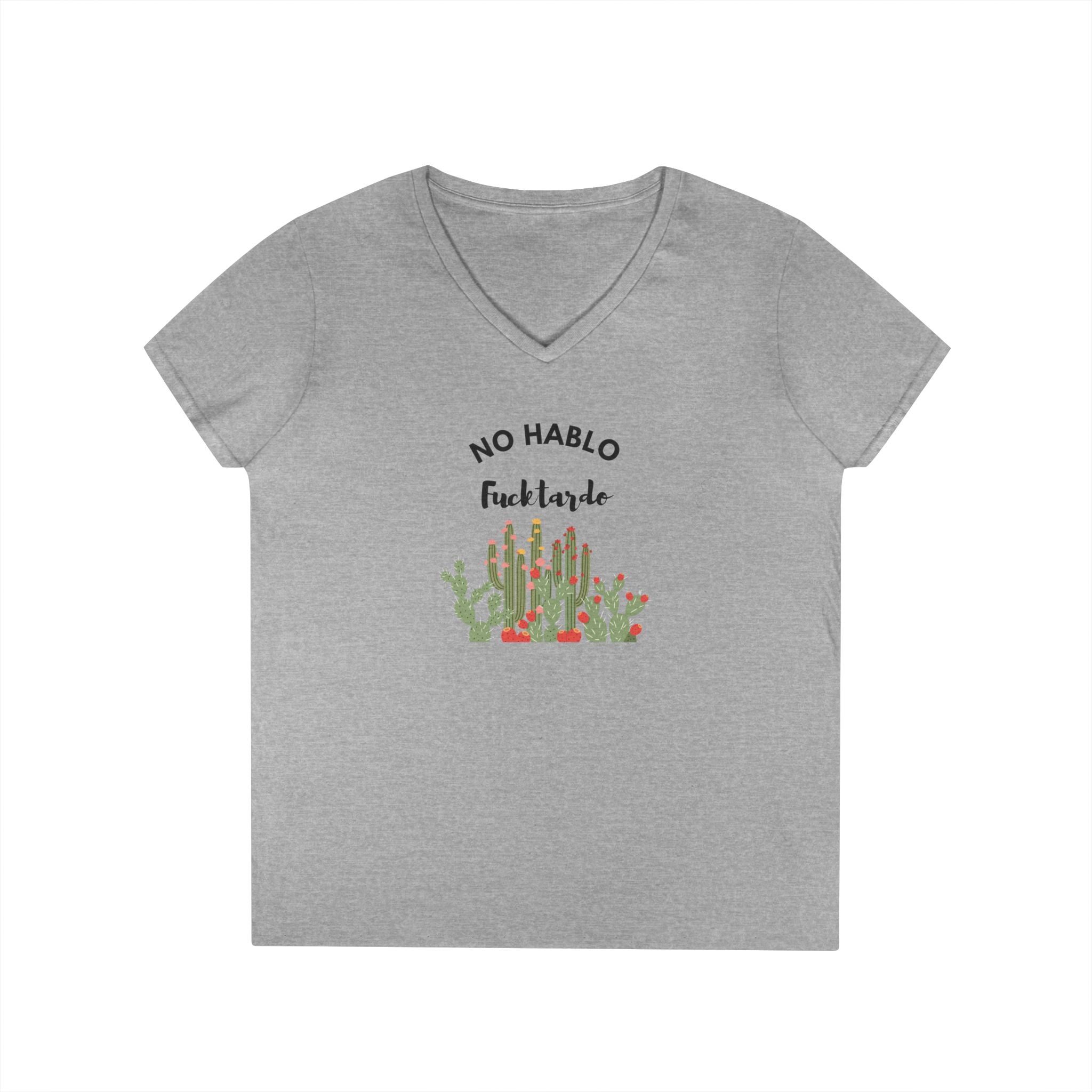Ladies' V-Neck T-Shirt - Fitted and Fun  - No Hablo cute