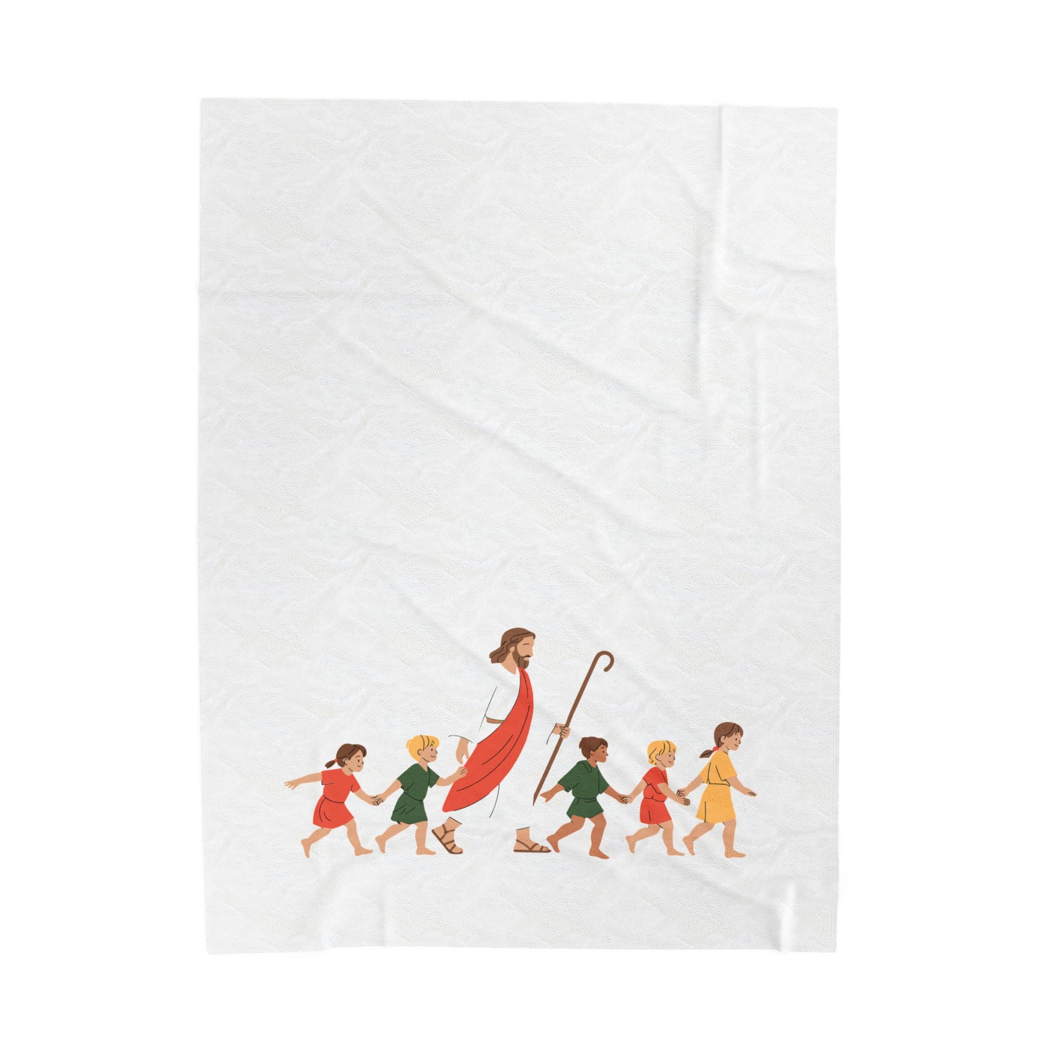 Velveteen Plush Blanket - Jesus with the babies