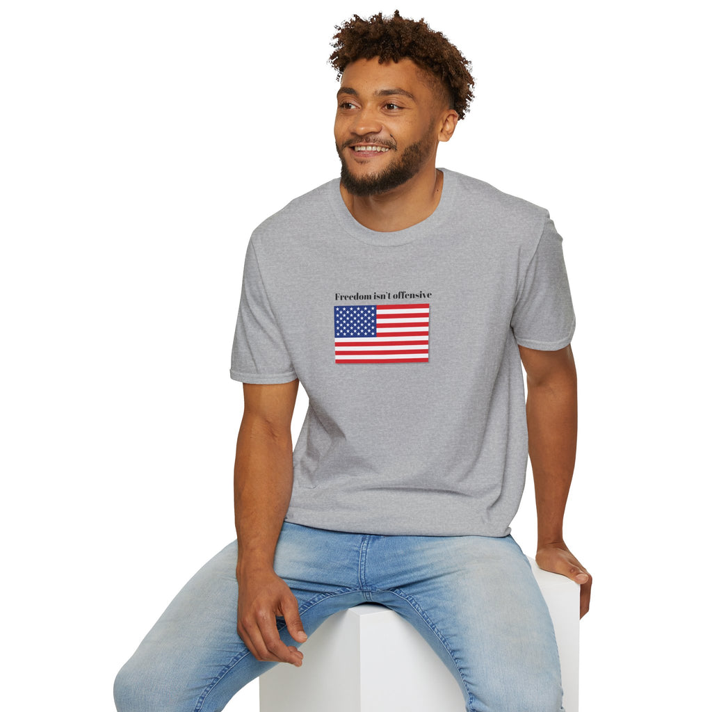 Relaxed Mens Soft Tee - Freedom isn't offensive