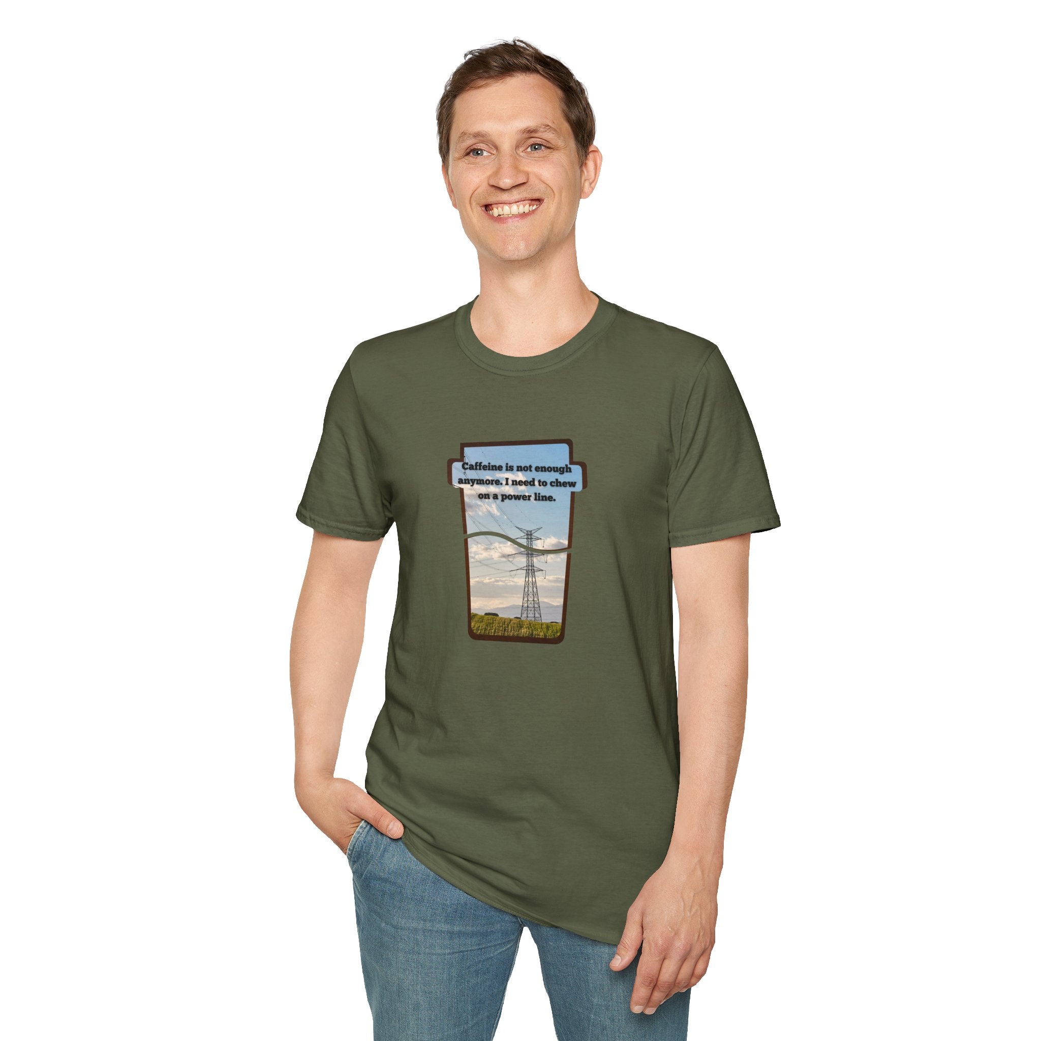 Relaxed Soft T Shirt - Men and Women - Chew on a power line