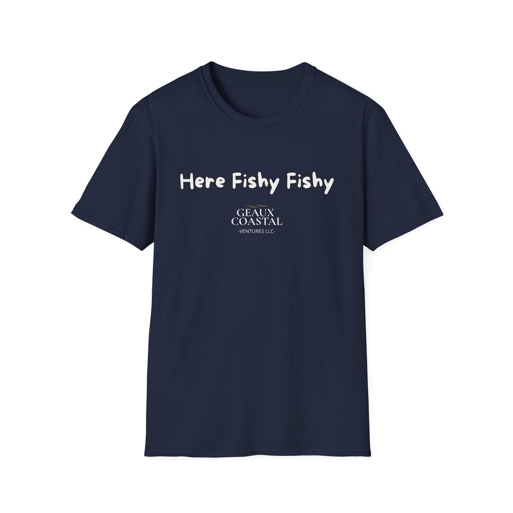 Men and Women ( Soft ) t Shirt - Here Fishy Fishy with Funny BACK - Regular Fit