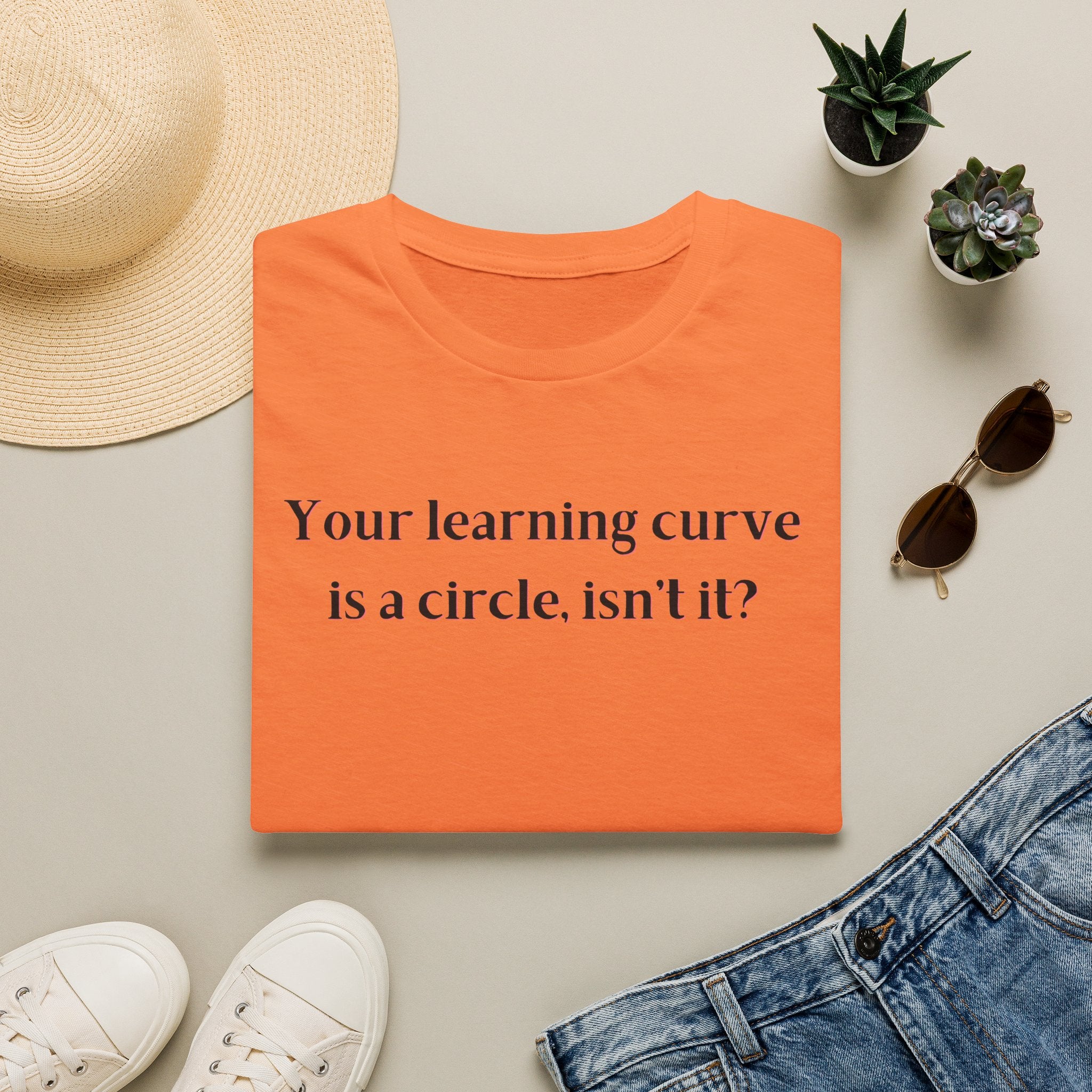 Men and Women  Softstyle T-Shirt  Relaxed - Your Learning curve is a circle