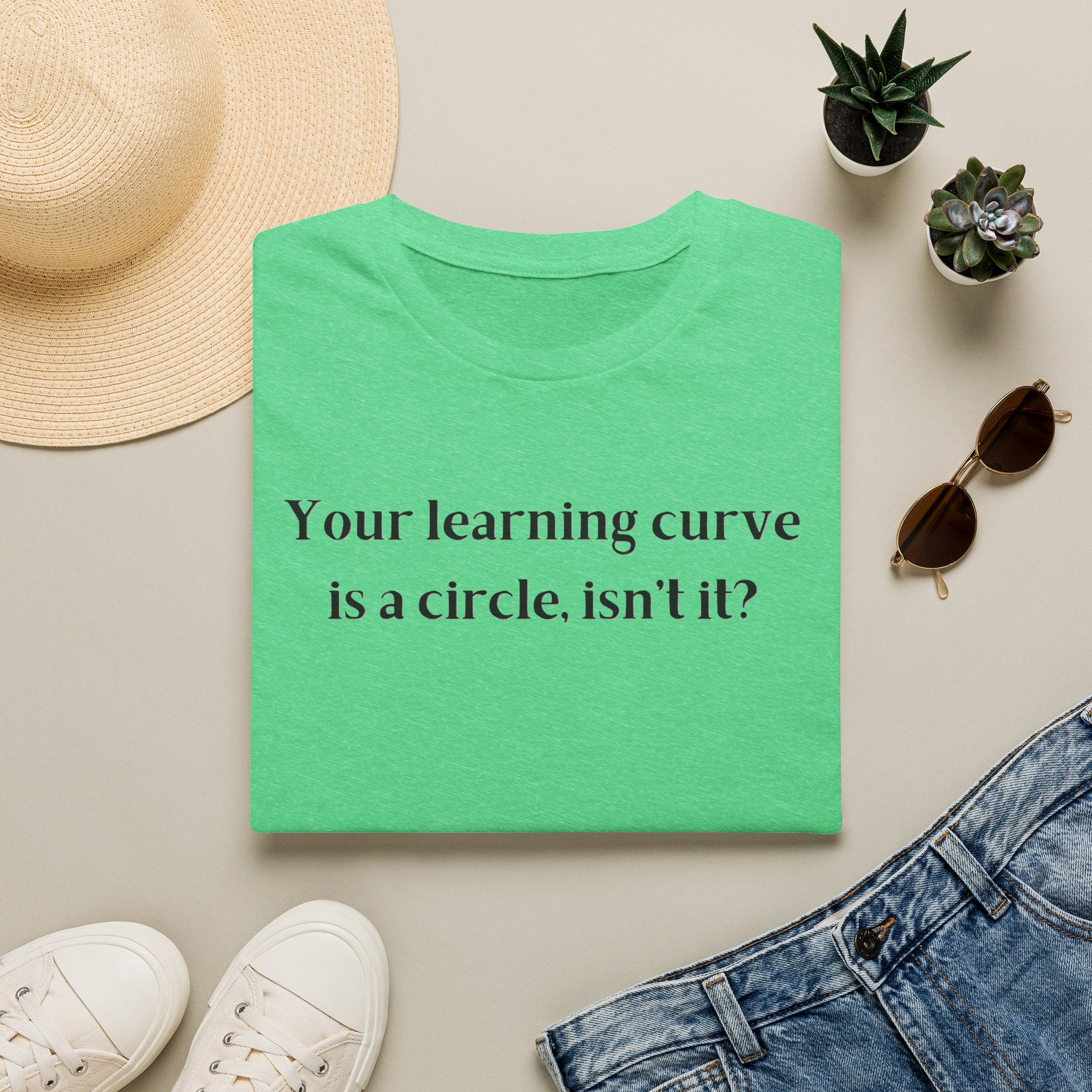 Men and Women  Softstyle T-Shirt  Relaxed - Your Learning curve is a circle