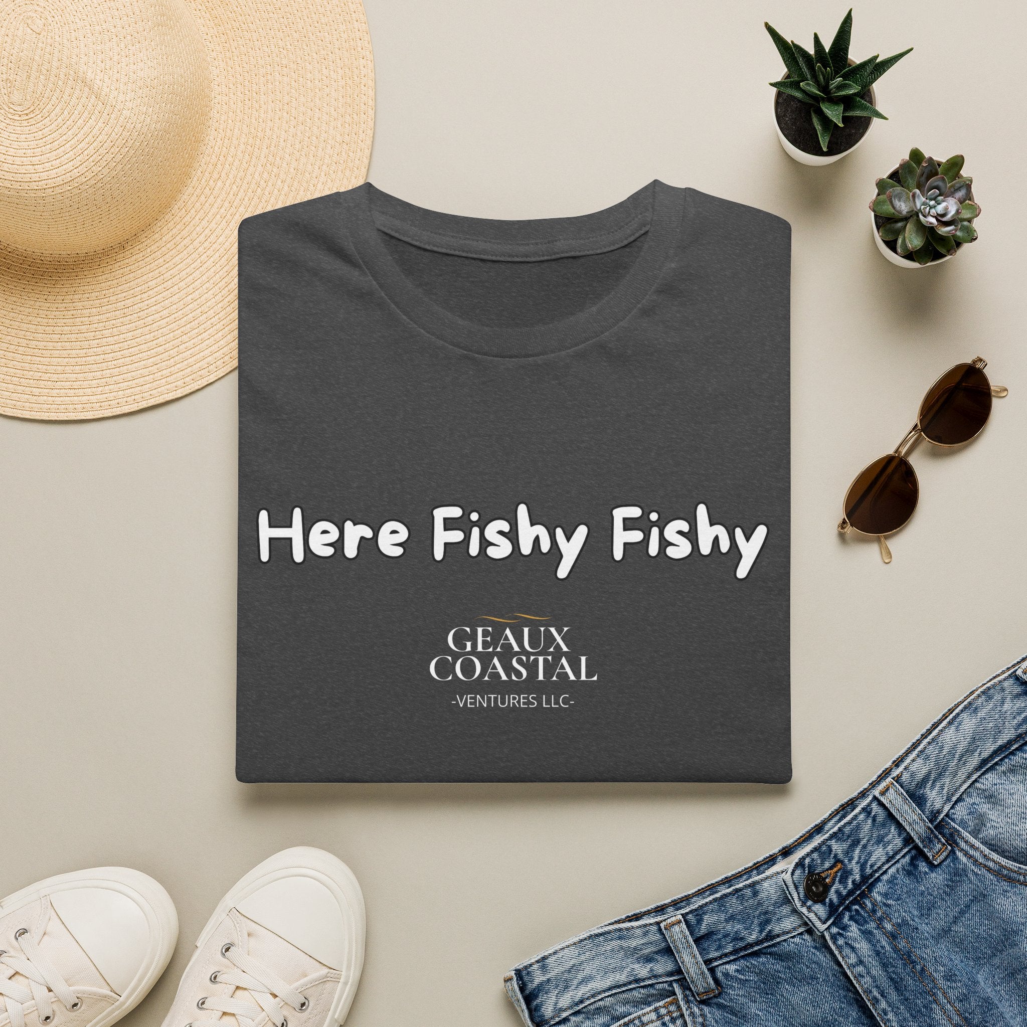 Men and Women ( Soft ) t Shirt - Here Fishy Fishy with Funny BACK - Regular Fit