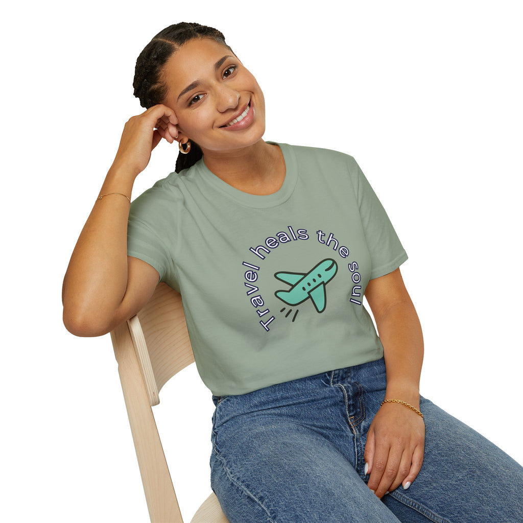 Comfty Woman's  Softstyle T-Shirt - "Travel"  "Heals The Soul"