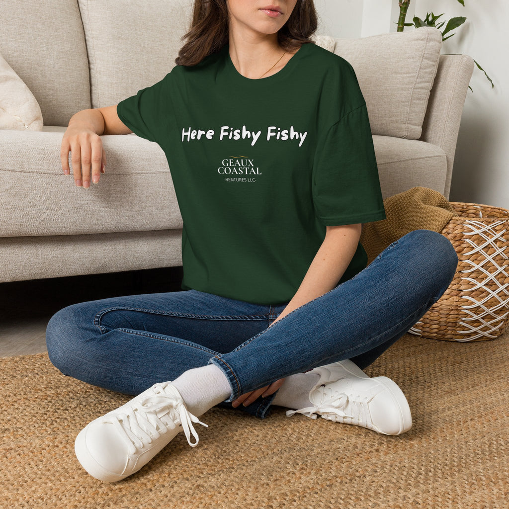 Men and Women ( Soft ) t Shirt - Here Fishy Fishy with Funny BACK - Regular Fit