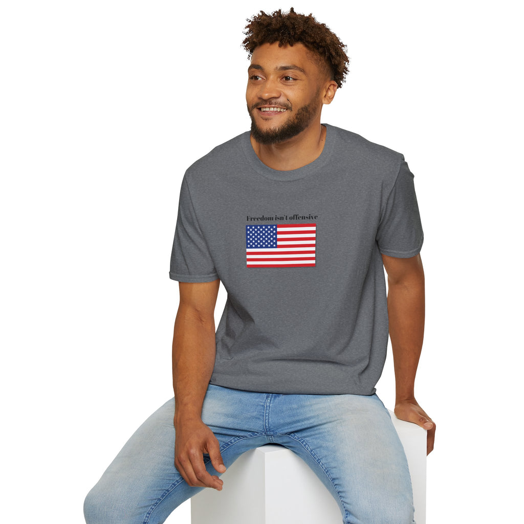 Relaxed Mens Soft Tee - Freedom isn't offensive