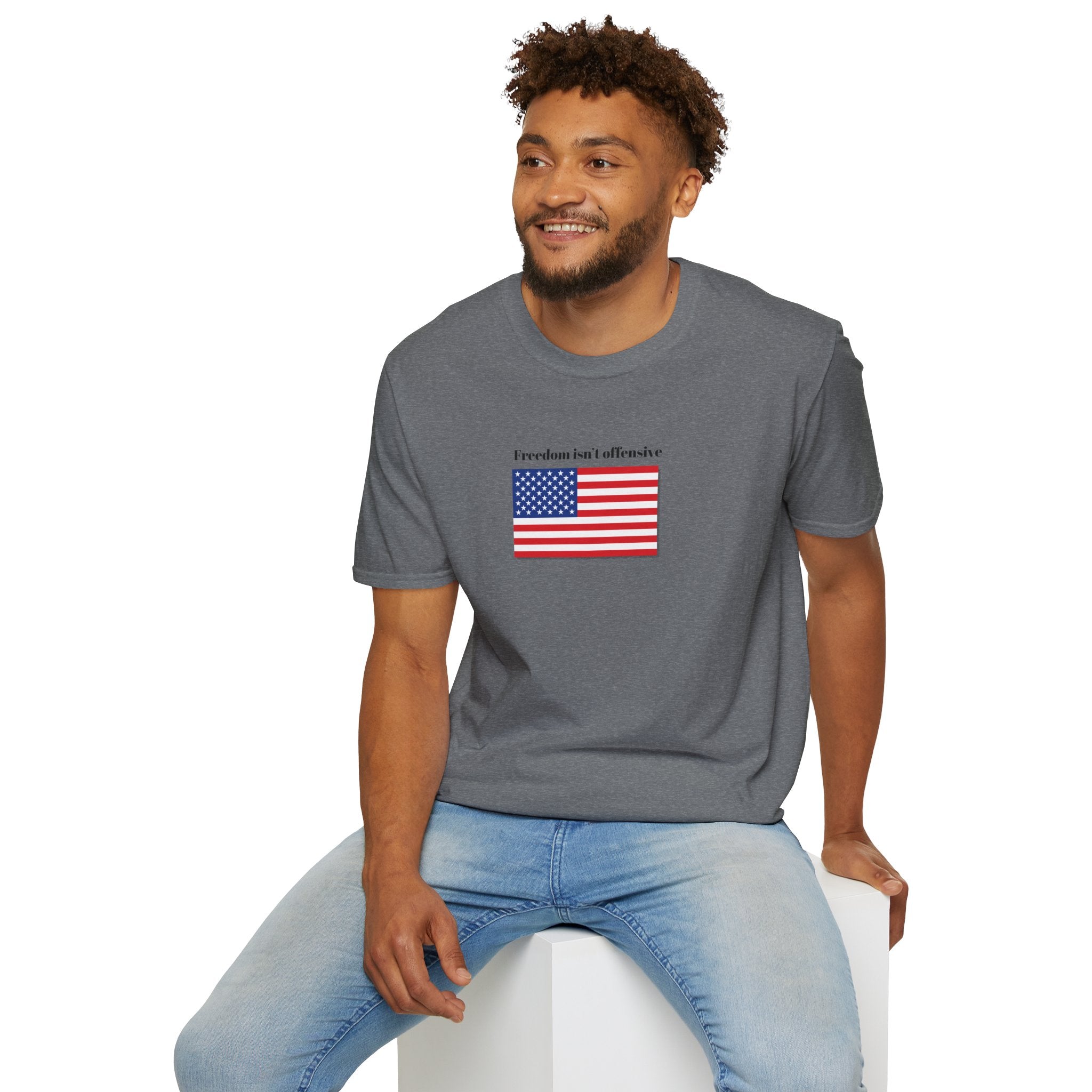 Relaxed Mens Soft Tee - Freedom isn't offensive
