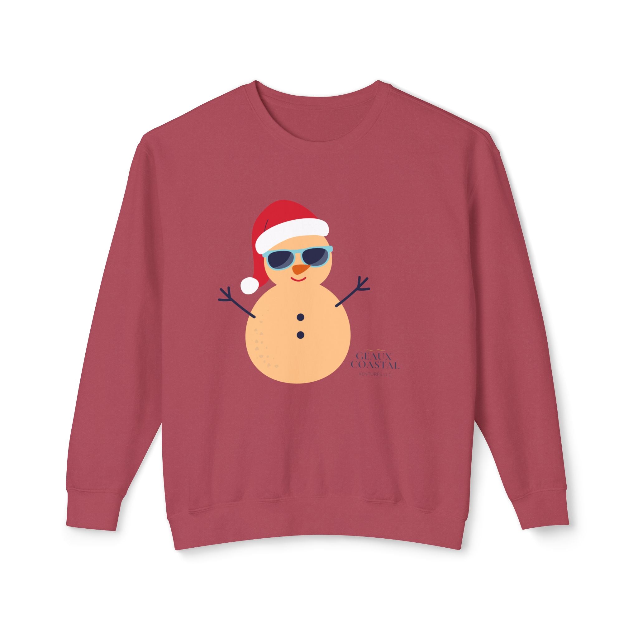 Ladies Lightweight Crewneck Sweatshirt - Snowman Christmas