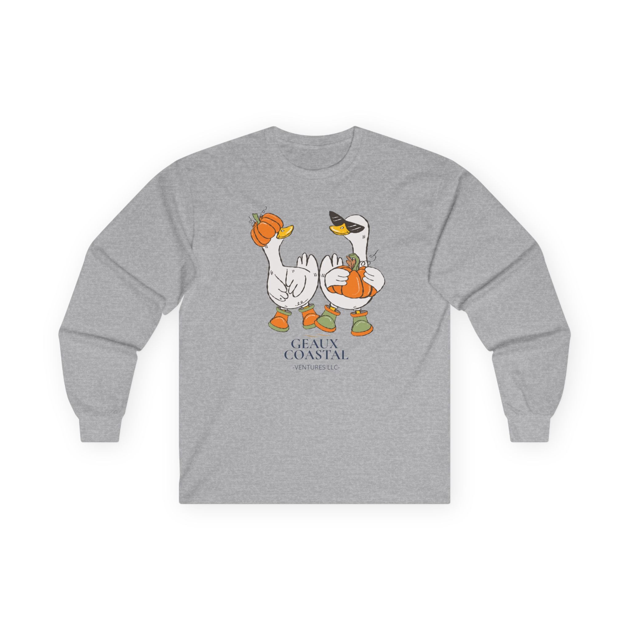 Woman Ultra Cotton Long Sleeve Tee - Cute Ducks - Fall