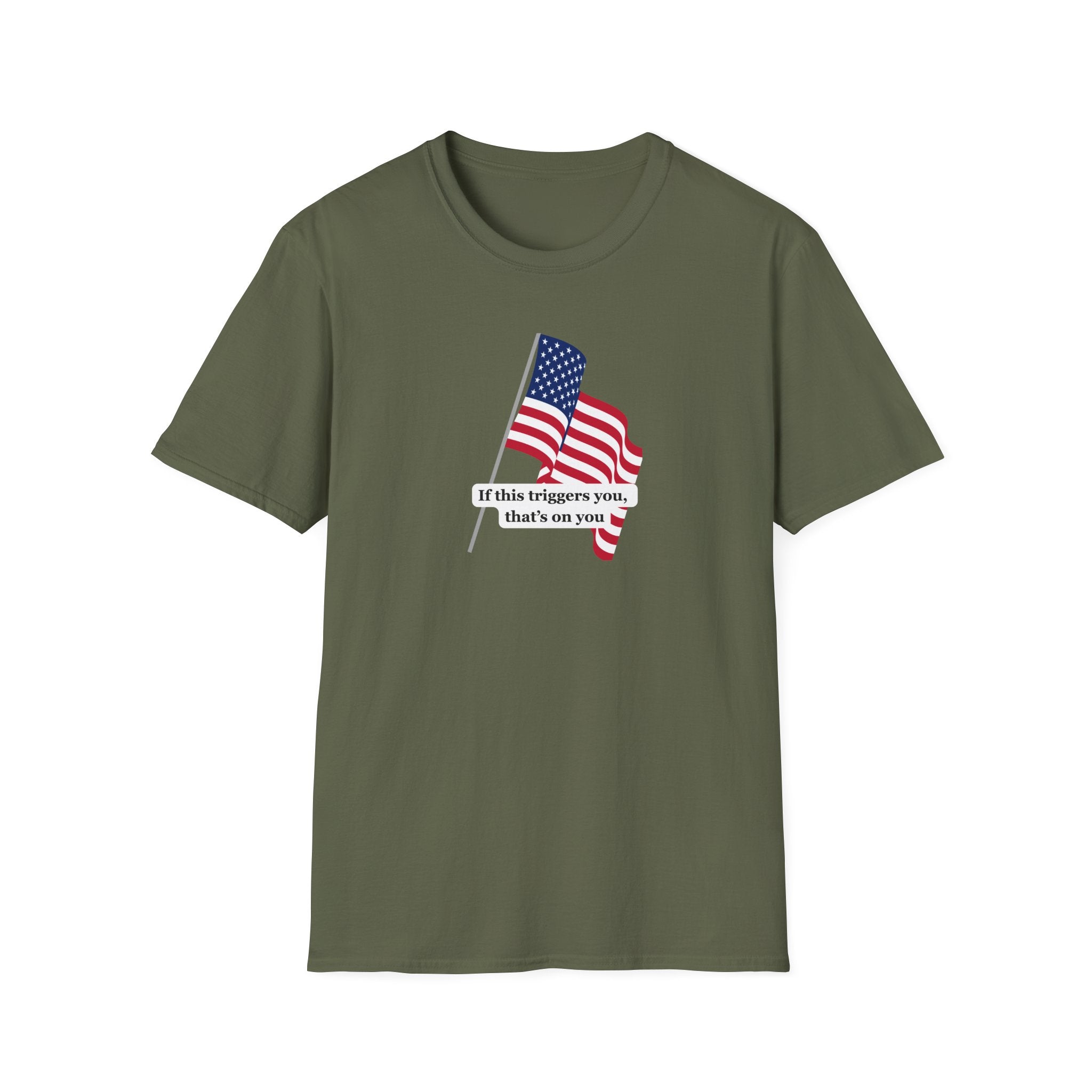 Relaxed Mens Soft Tee - Trigger by the flag