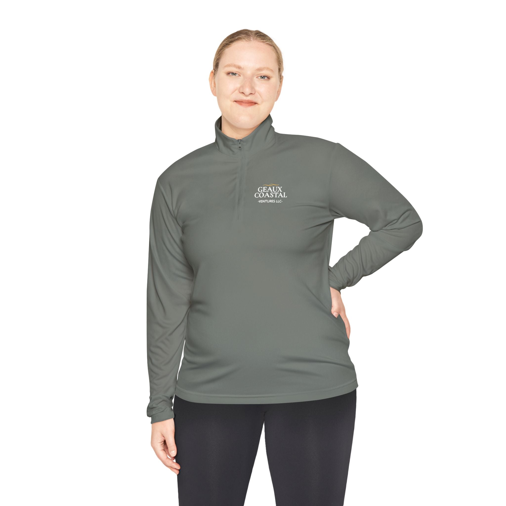 Fishing Quarter-Zip Pullover (Men & Women) -"Geaux Coastal" - Lightweight