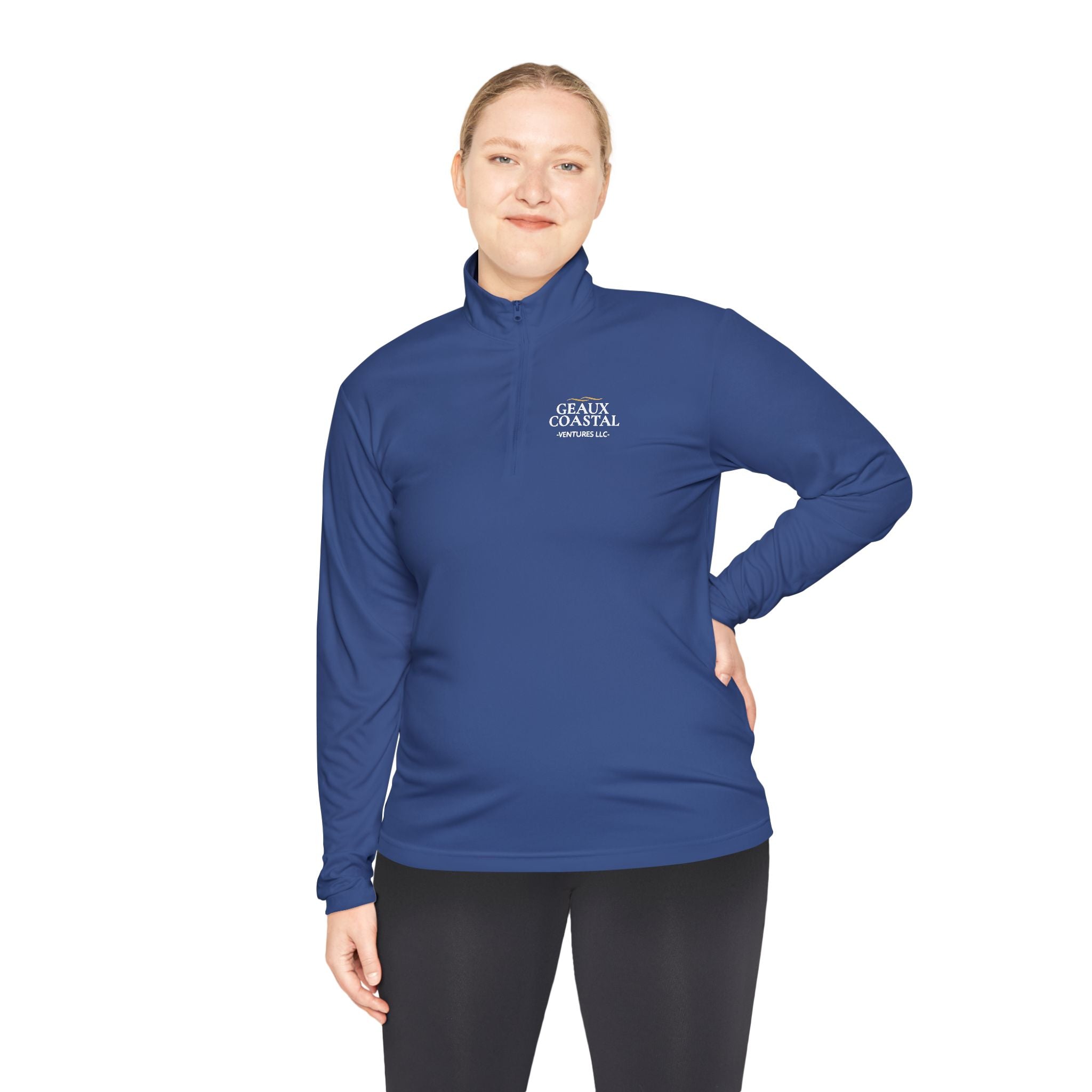Fishing Quarter-Zip Pullover (Men & Women) -"Geaux Coastal" - Lightweight