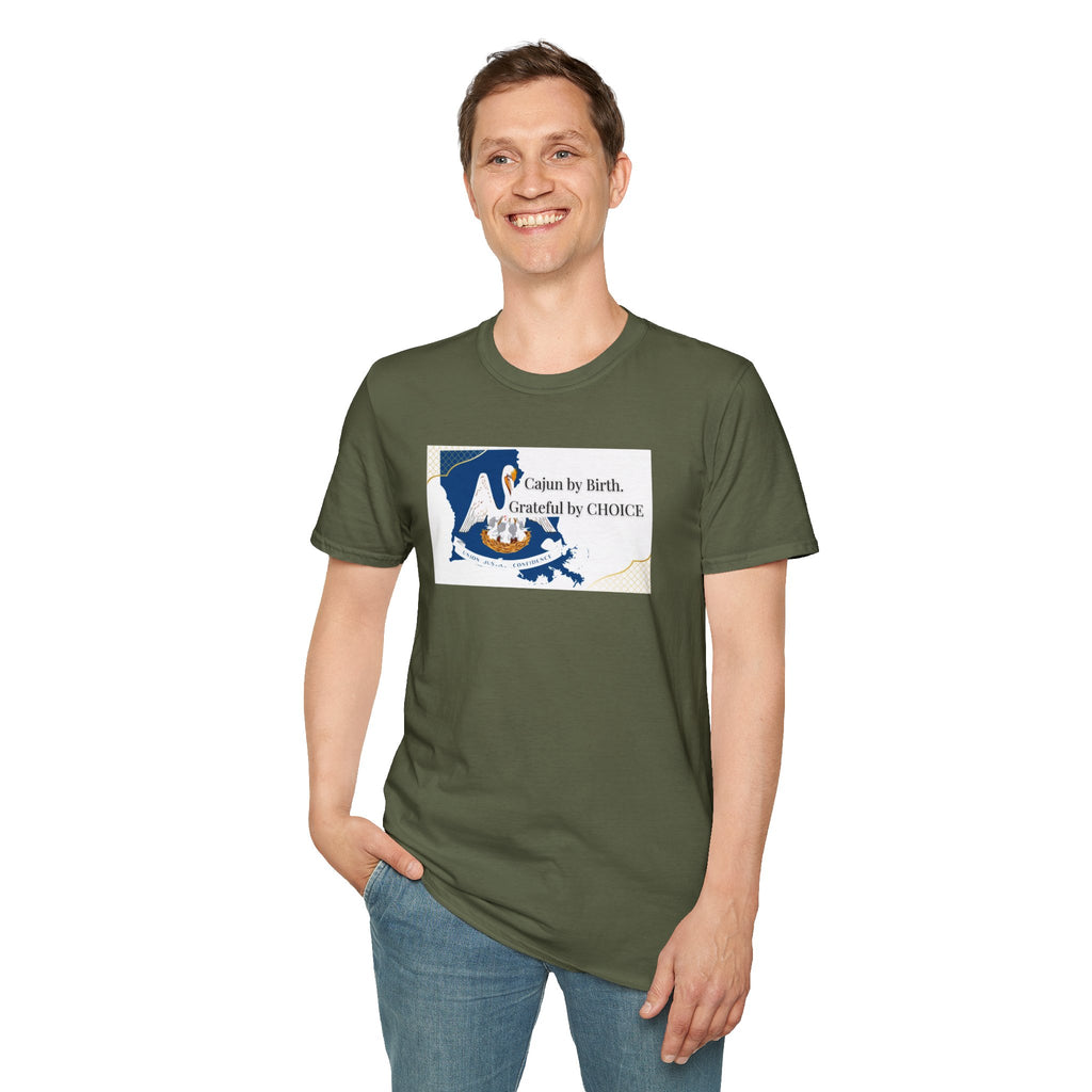 Soft Relaxed Tee Men and Women - Cajun By Birth Grateful by Choice