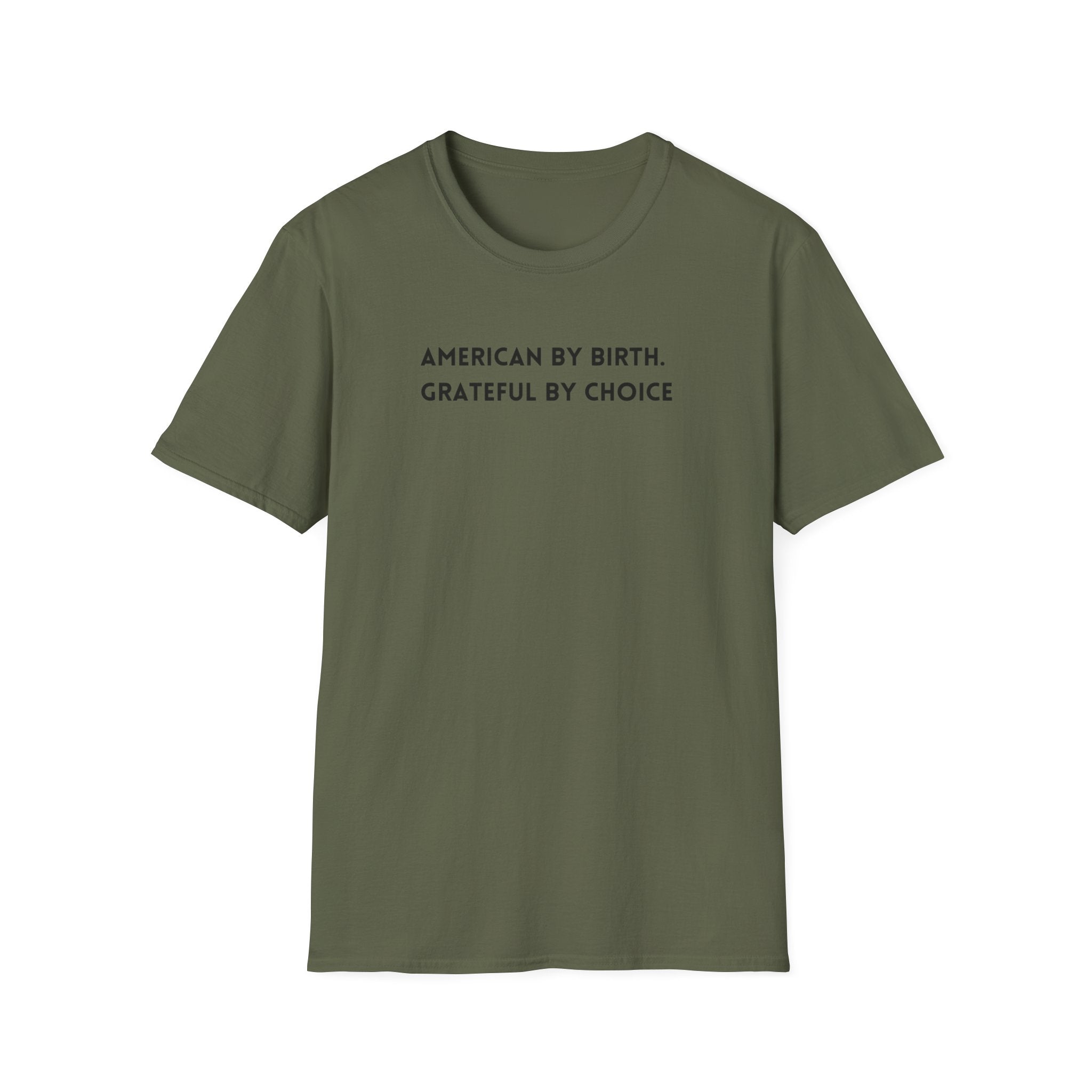 Men's Relaxed Soft Tee - American by birth Grateful by choice