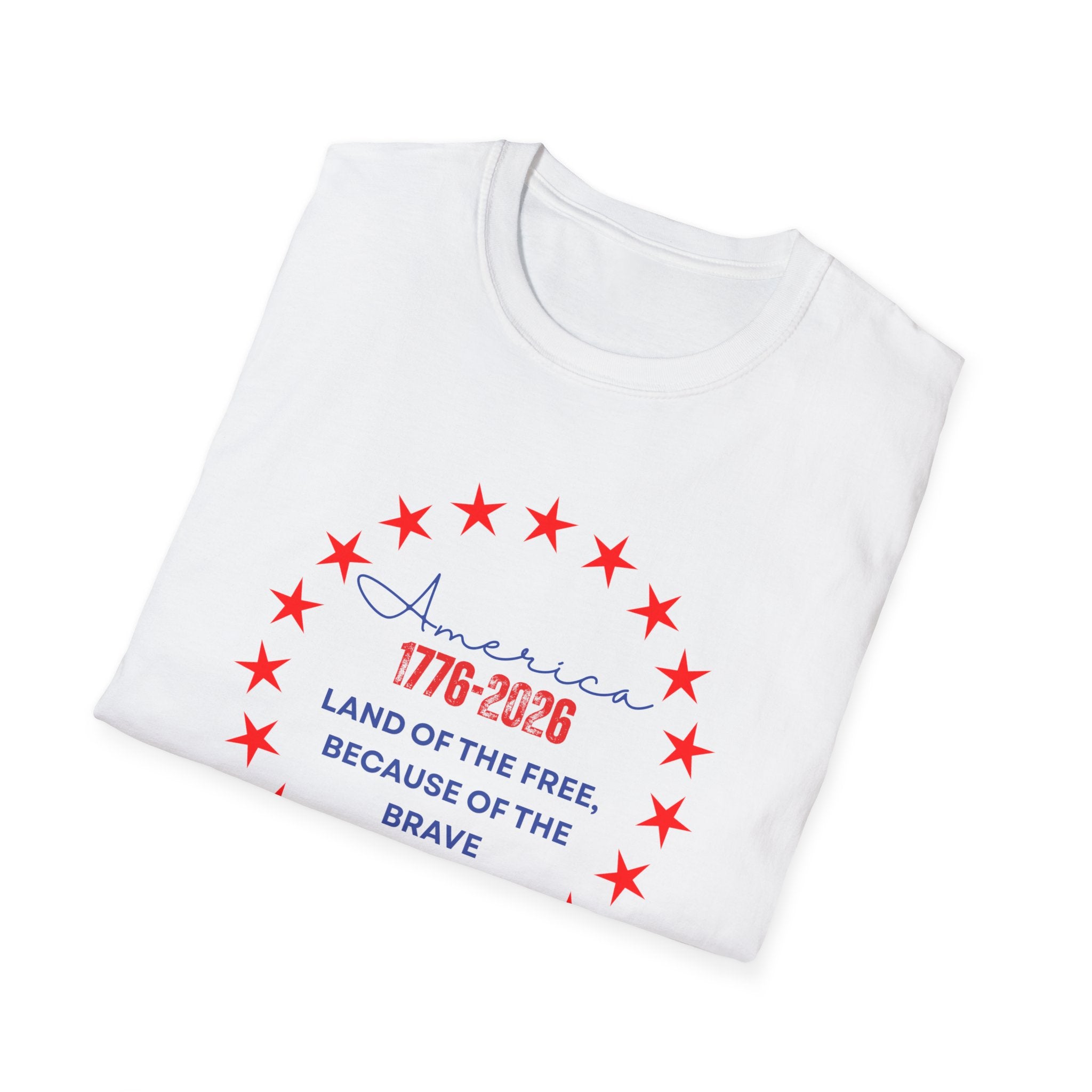 Relaxed Soft Tee- Men and Women - Home of the Free because of the brave