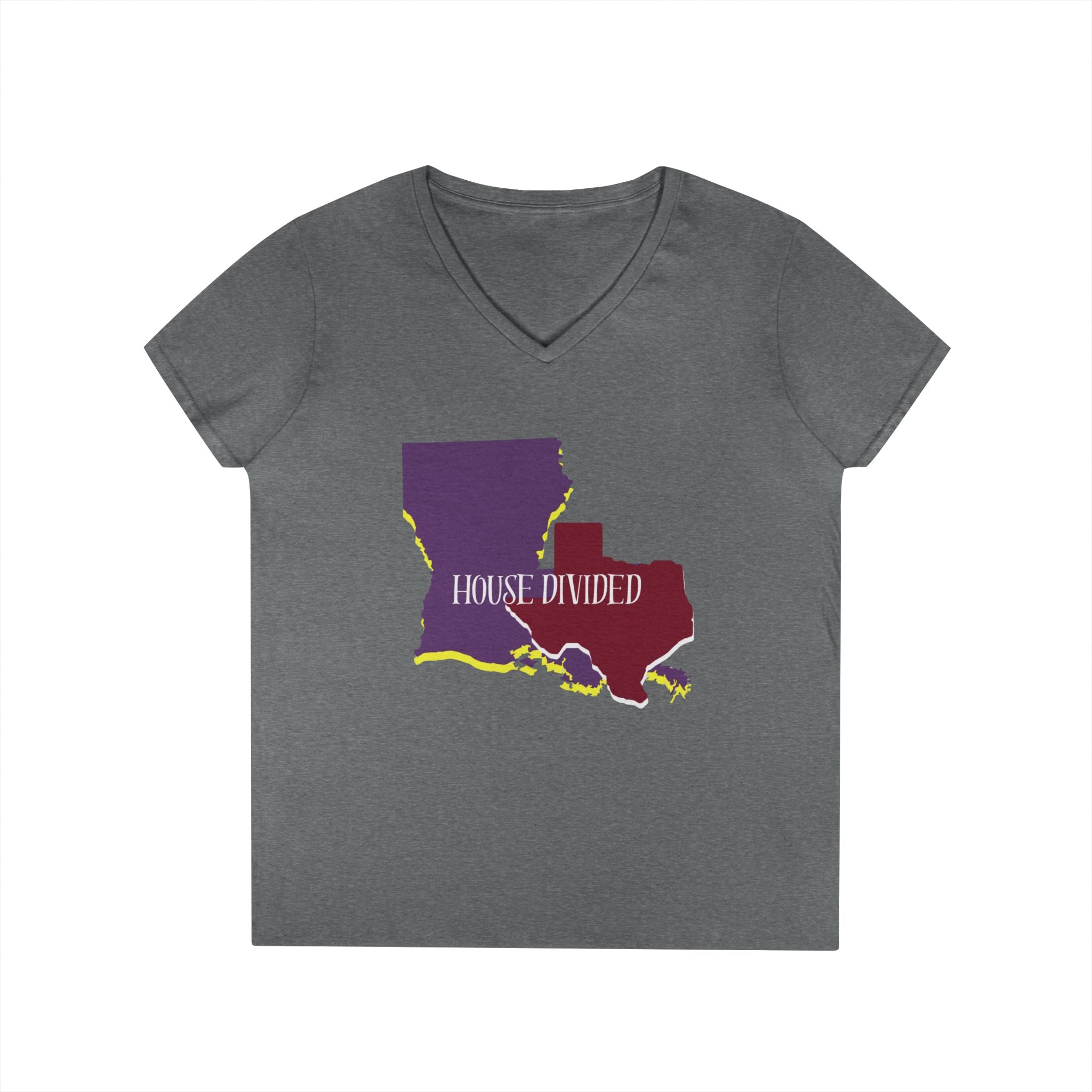 Ladies' V-Neck Tee Fitted - "Aggies" "LSU" "House Divided"