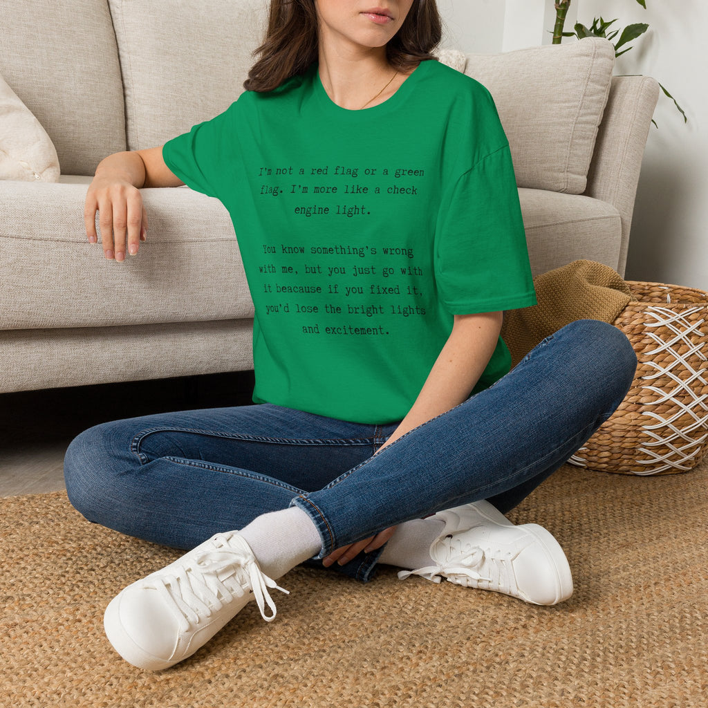 Men and Women Soft Relaxed T Shirts - Green light