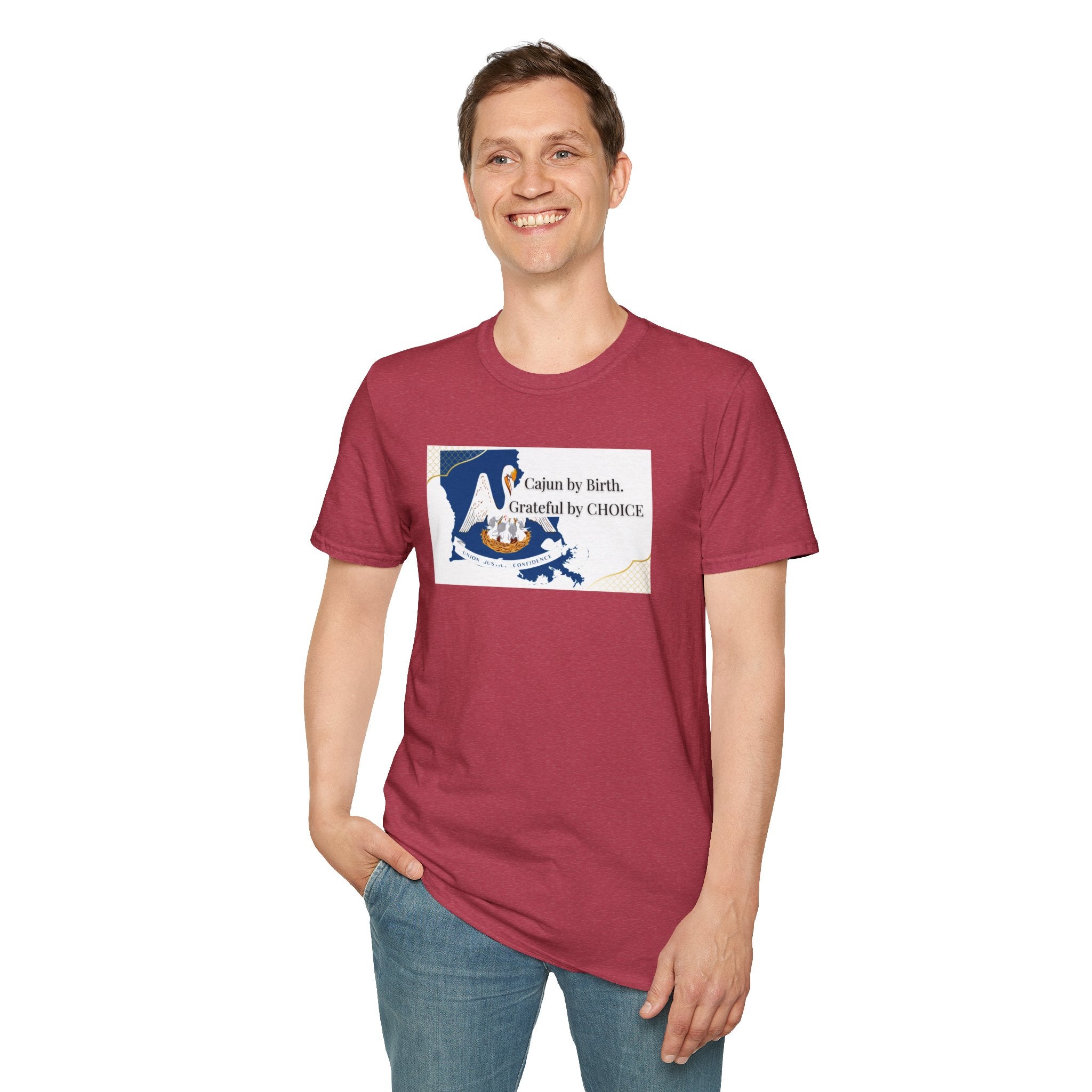 Soft Relaxed Tee Men and Women - Cajun By Birth Grateful by Choice