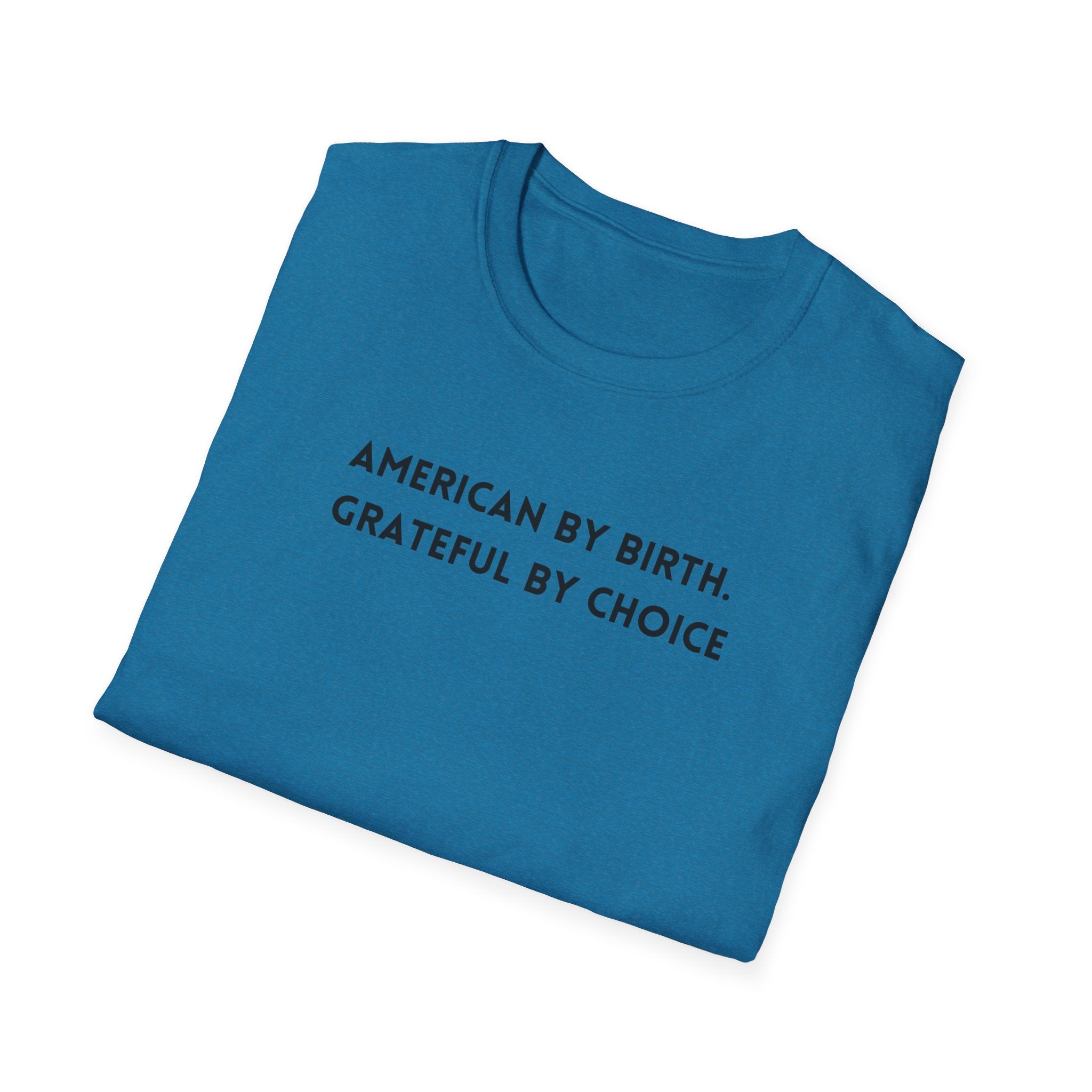 Men's Relaxed Soft Tee - American by birth Grateful by choice