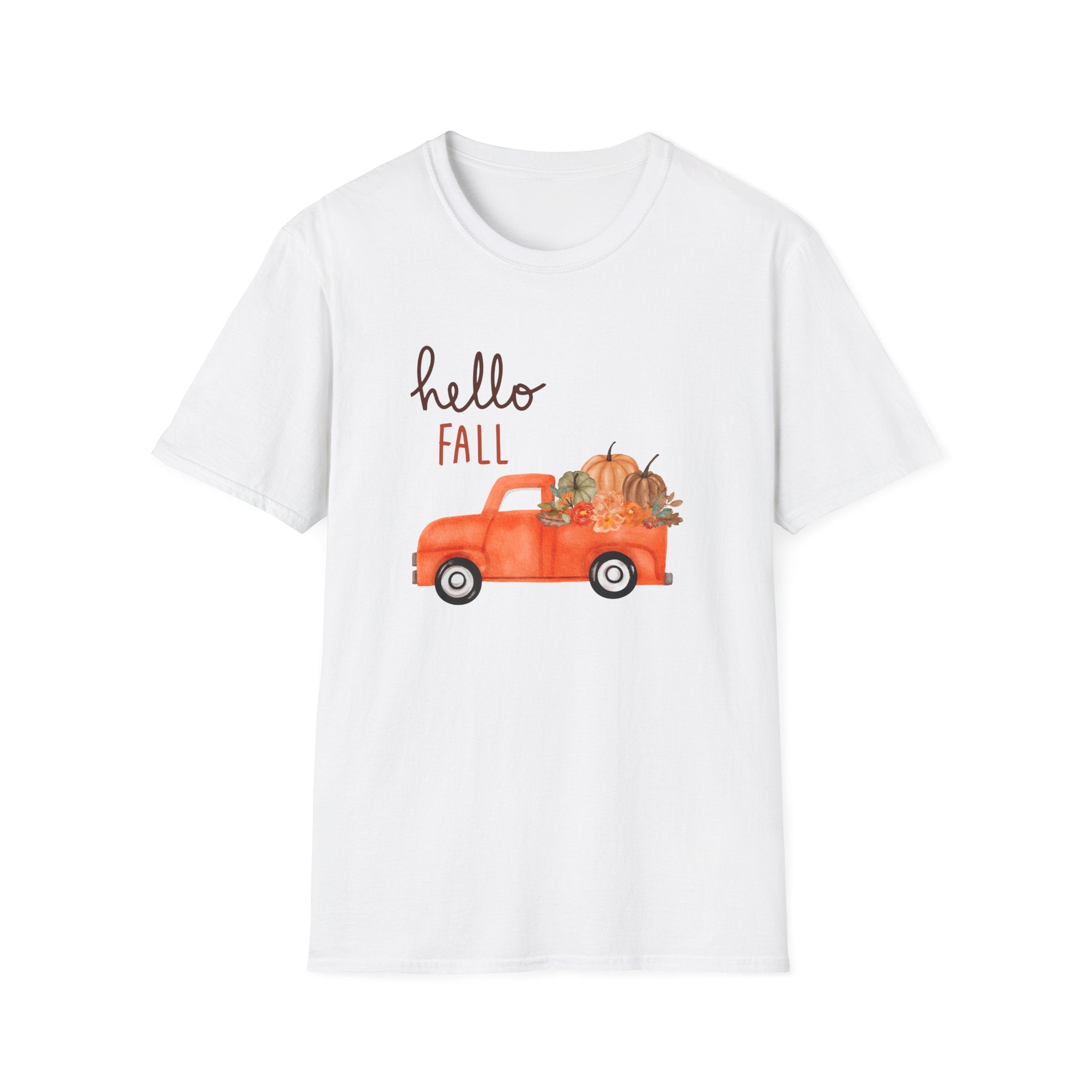 Woman Soft Relaxed Tee -  Hello Fall - Cute - Truck