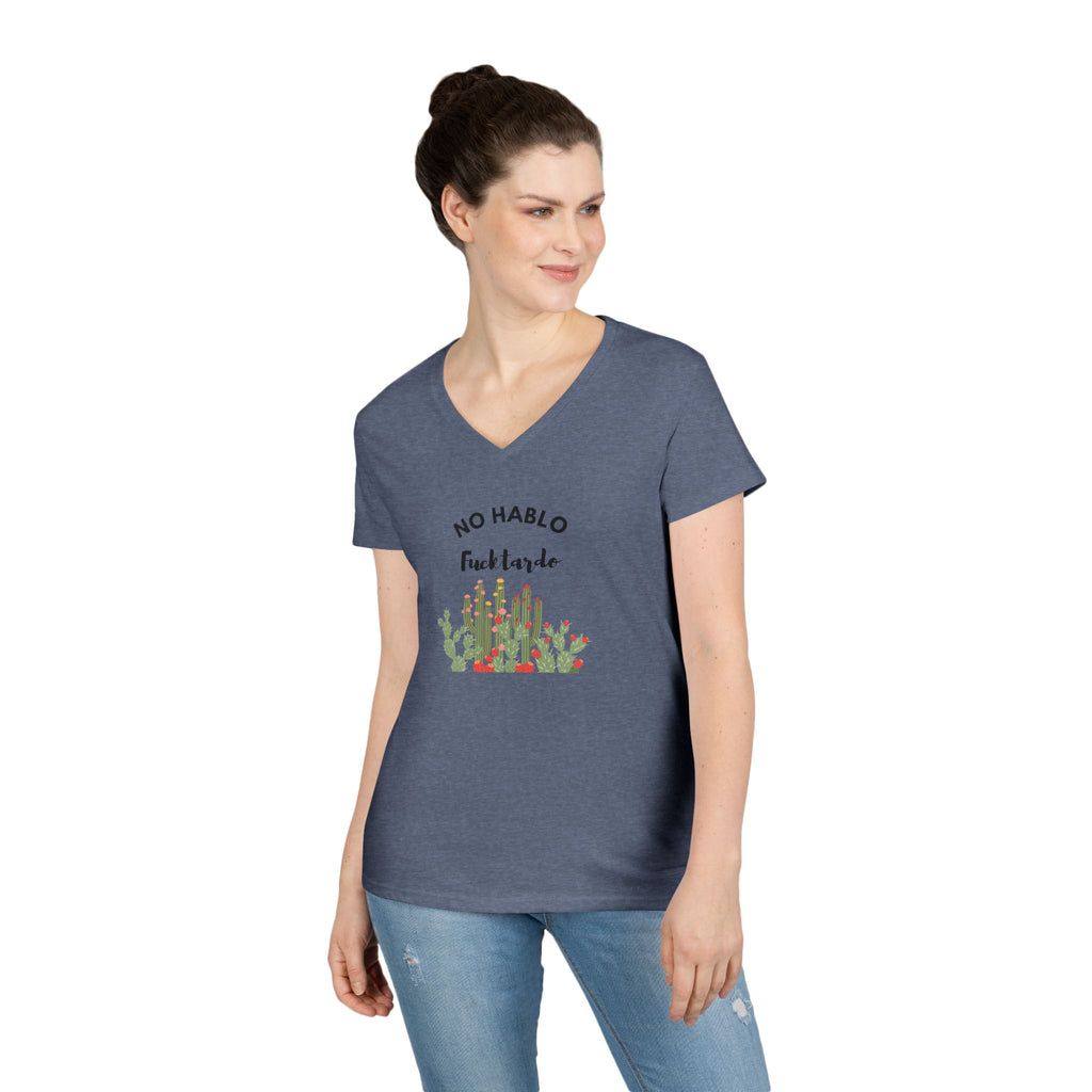 Ladies' V-Neck T-Shirt - Fitted and Fun  - No Hablo cute