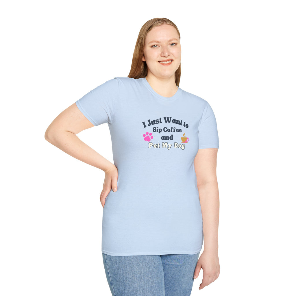 Women's Soft Relaxed Tee - Coffee and Dogs