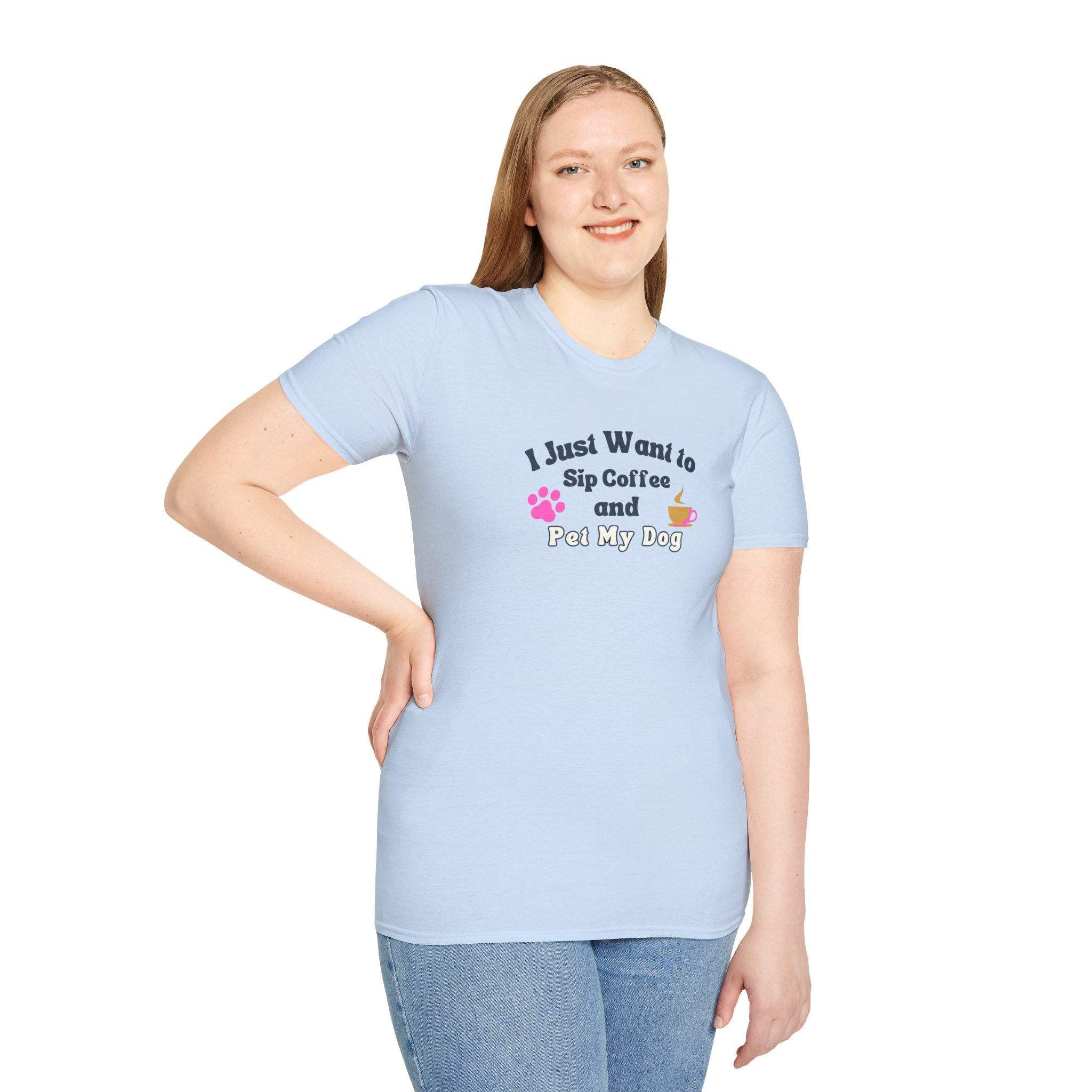 Women's Soft Relaxed Tee - Coffee and Dogs