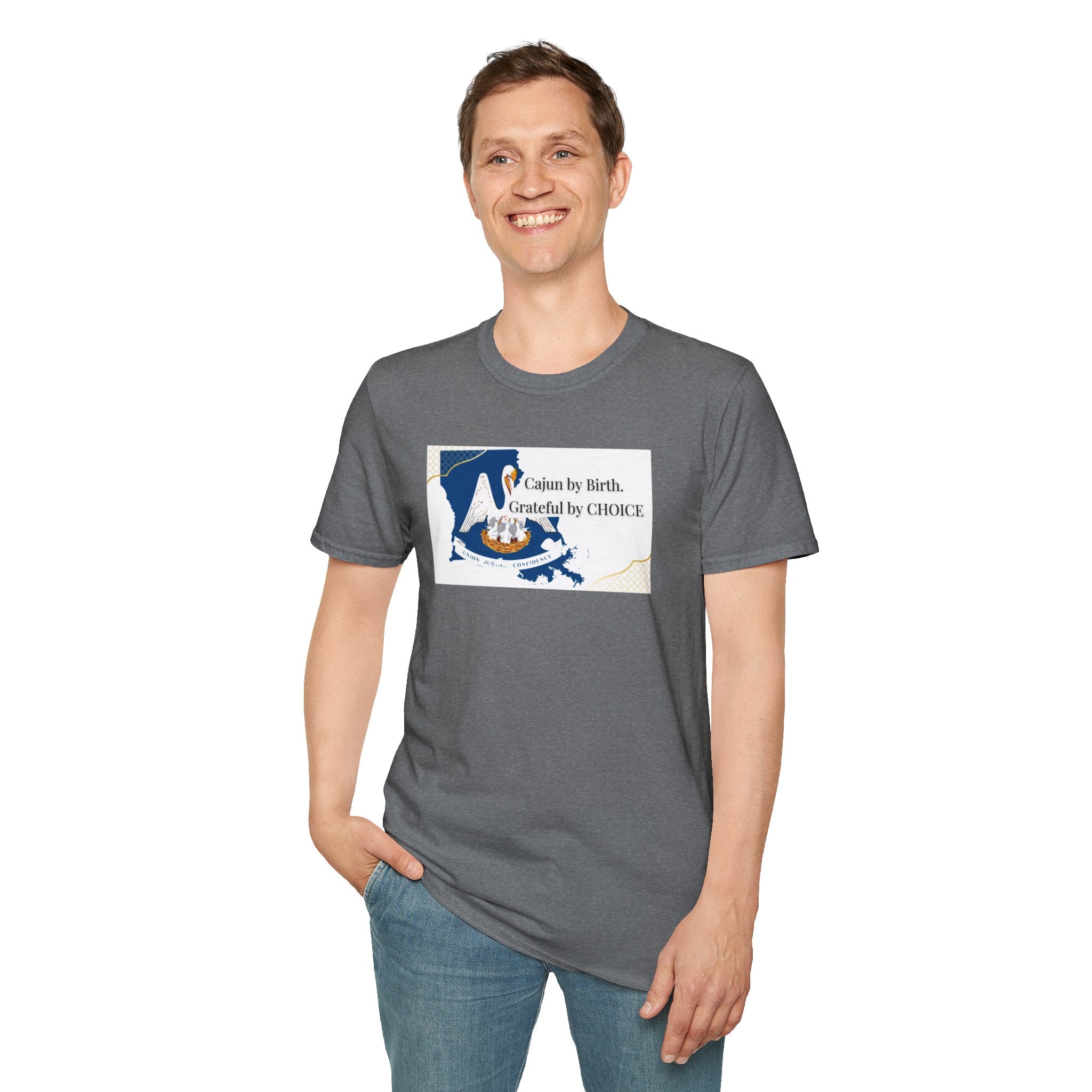 Soft Relaxed Tee Men and Women - Cajun By Birth Grateful by Choice