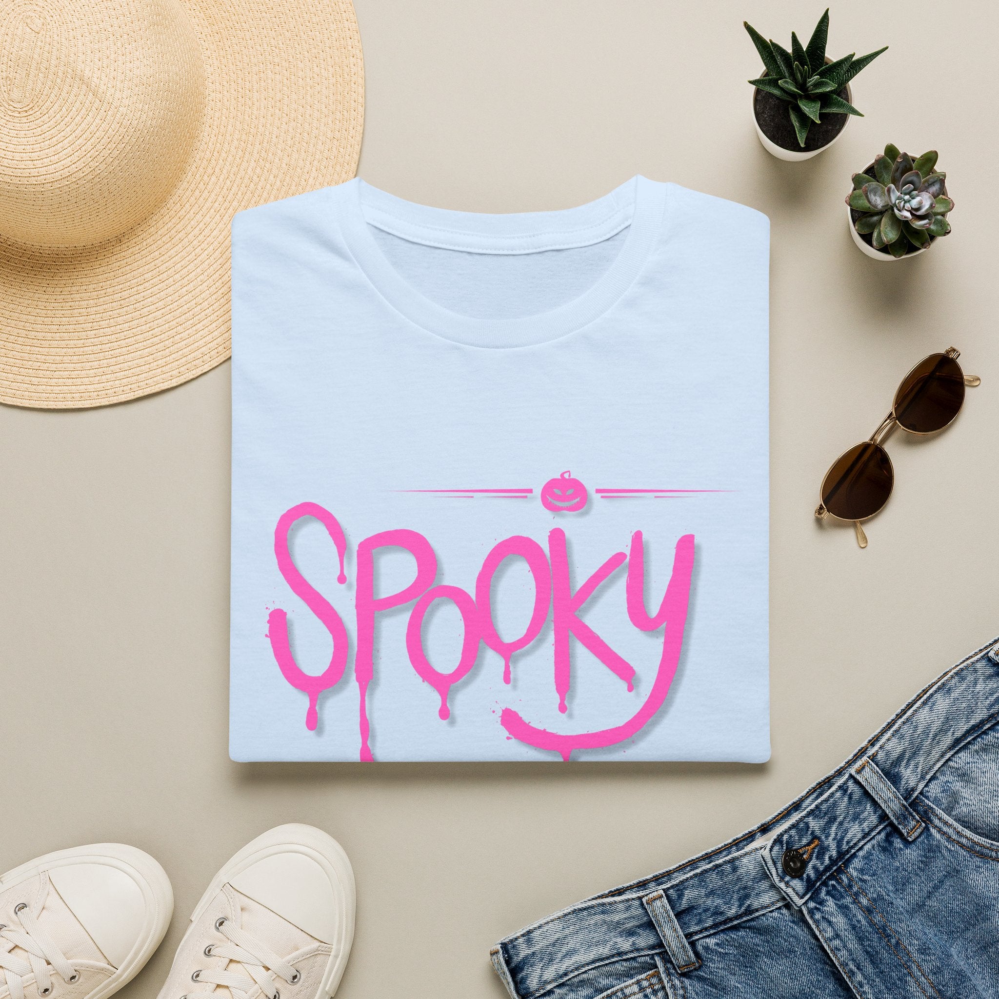 Womens Soft Tee Relaxed - Spooky Halloween Cute Tee