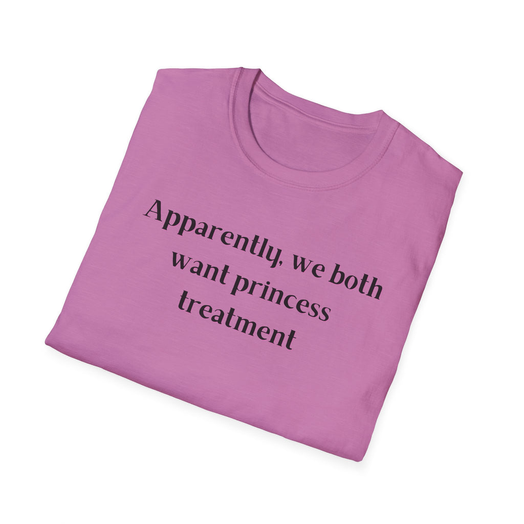Men and Women Soft Relaxed T Shirt - Apparently We both Want Princess Treatment