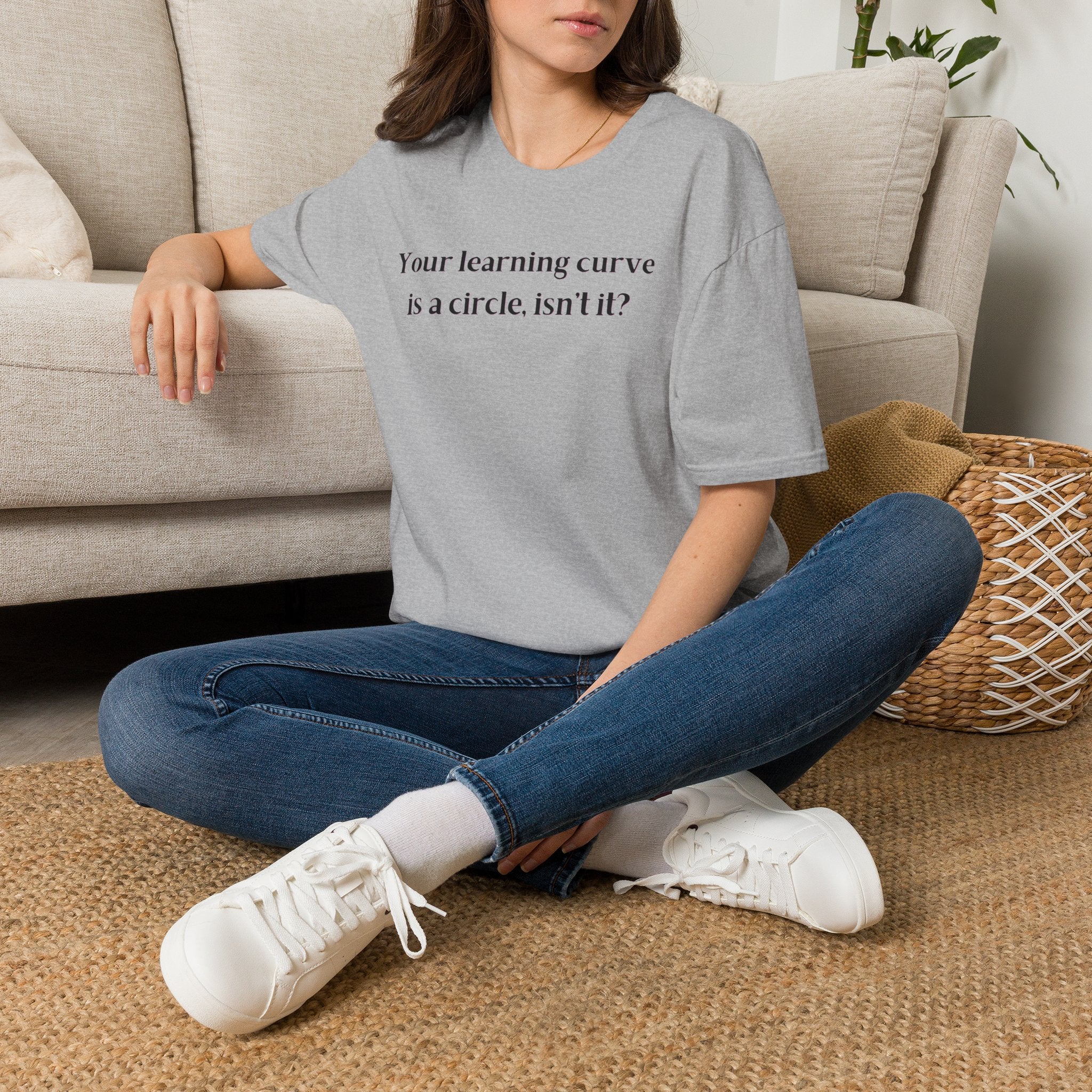 Men and Women  Softstyle T-Shirt  Relaxed - Your Learning curve is a circle