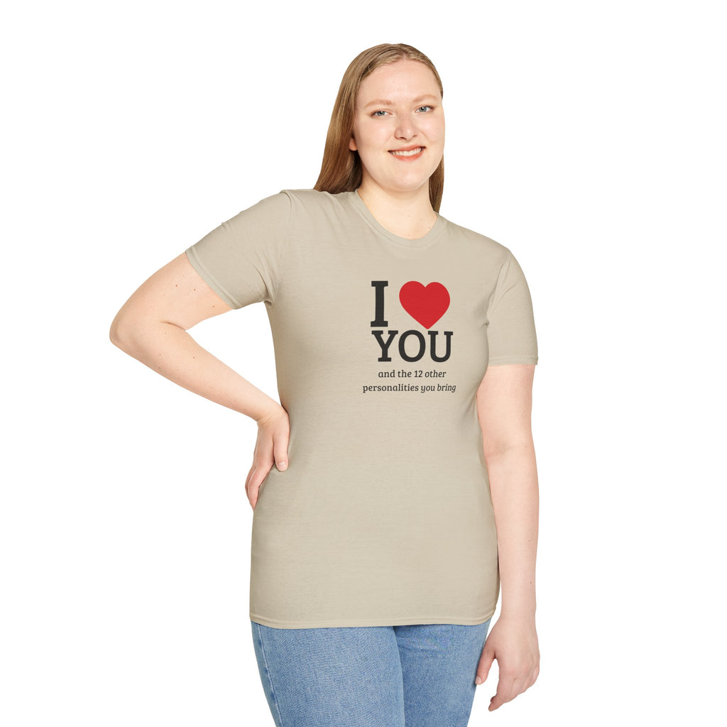 Super Soft Relaxed Tee - Men and Women- I love you and the 12 personalities