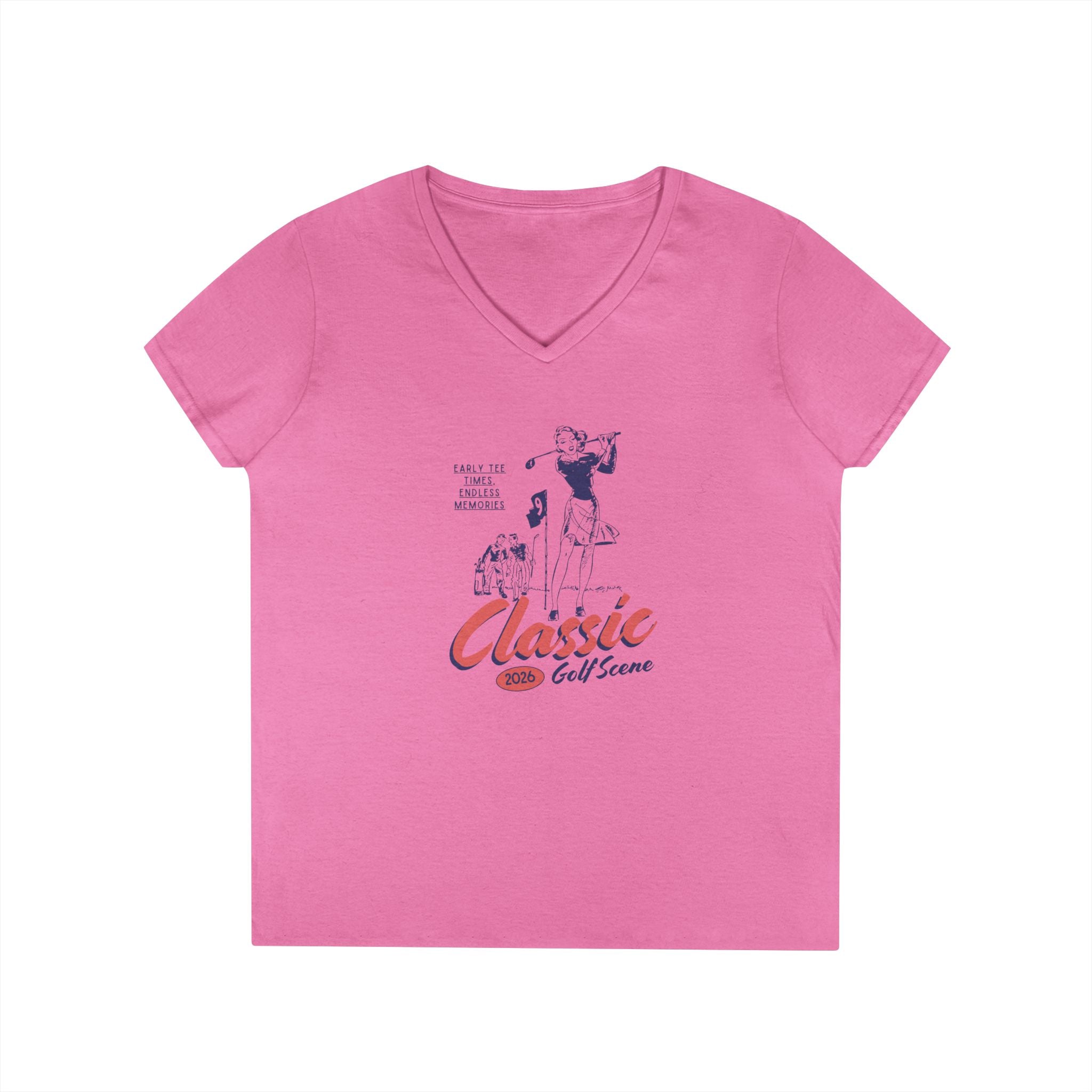 Ladies' V-Neck T-Shirt- Fitted - Golf Shirt