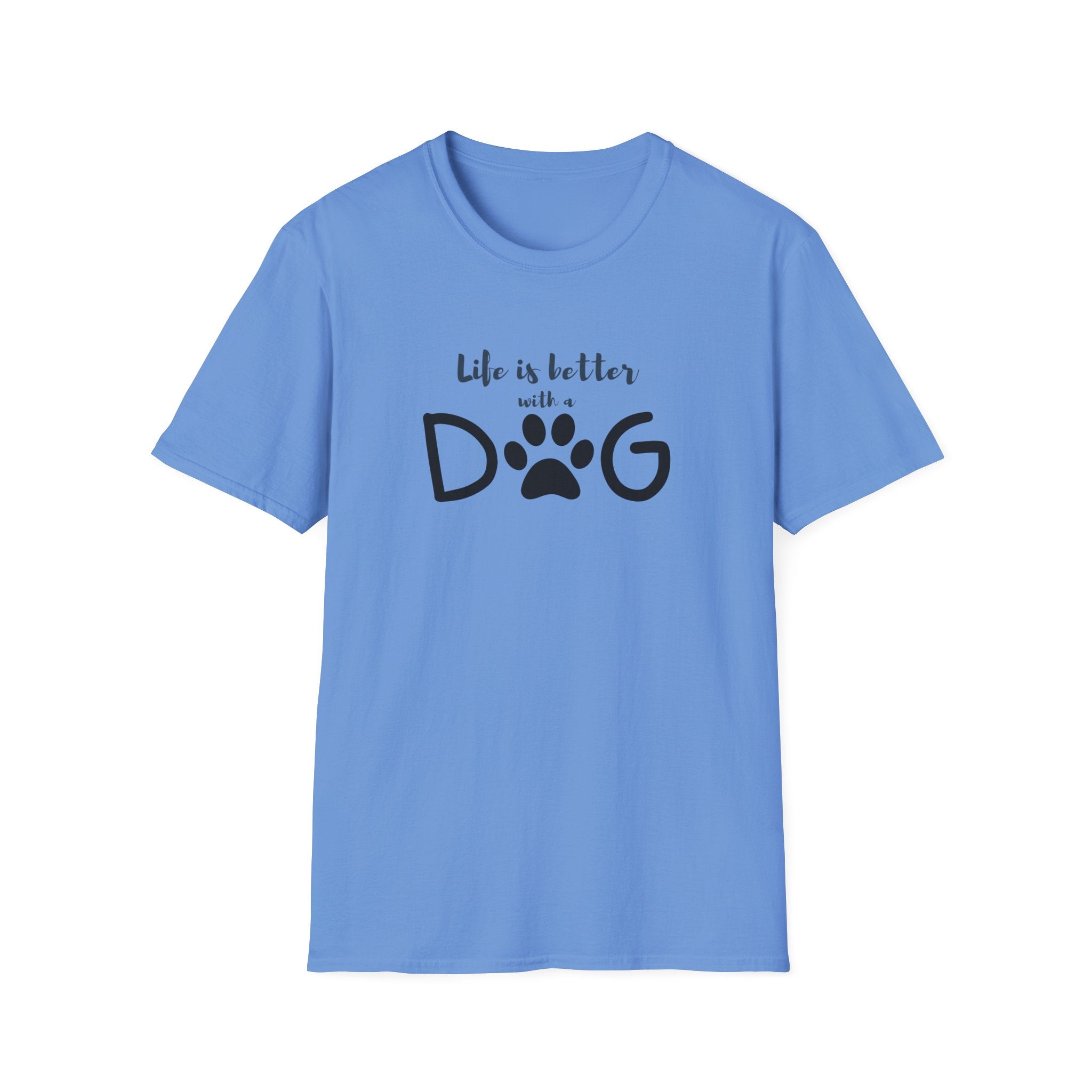 Ladies soft relaxed Tee- Life is better with a dog