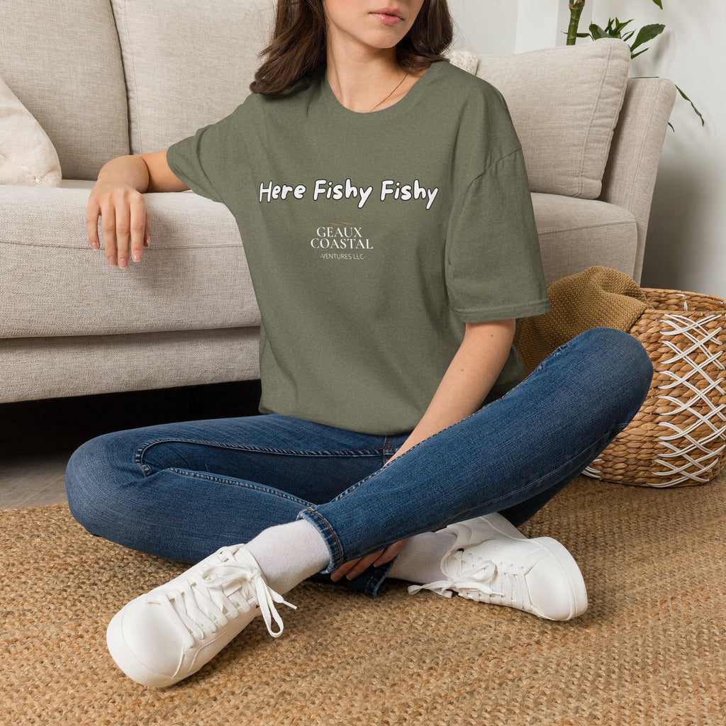 Men and Women ( Soft ) t Shirt - Here Fishy Fishy with Funny BACK - Regular Fit