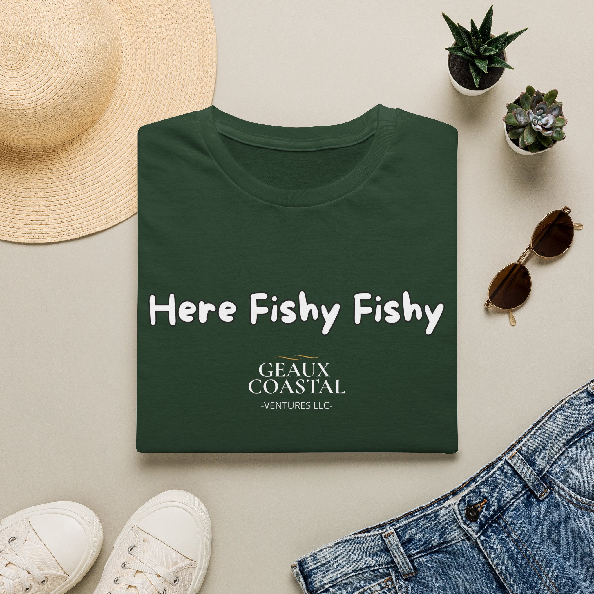 Men and Women ( Soft ) t Shirt - Here Fishy Fishy with Funny BACK - Regular Fit