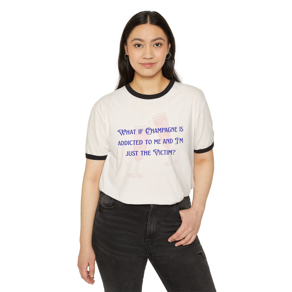 Woman's Regular T Shirt - Champagne is addicted